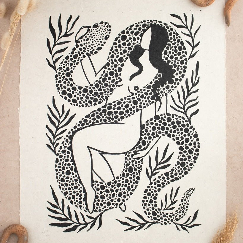 Linoldrucke auf Papier - art.from.ilkas.heart