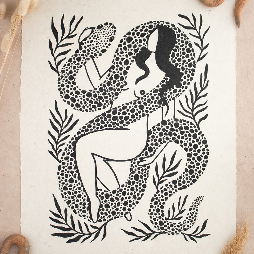 Linoldrucke auf Papier