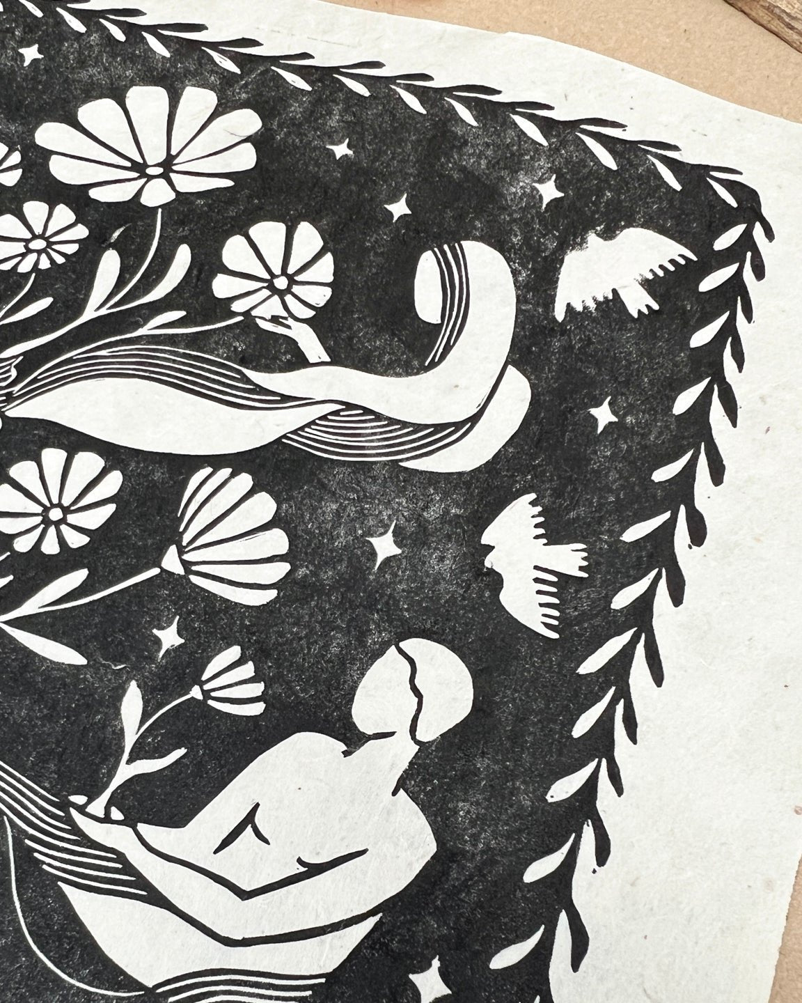 Ancestors Calling Linoldruck Limited Edition - art.from.ilkas.heart