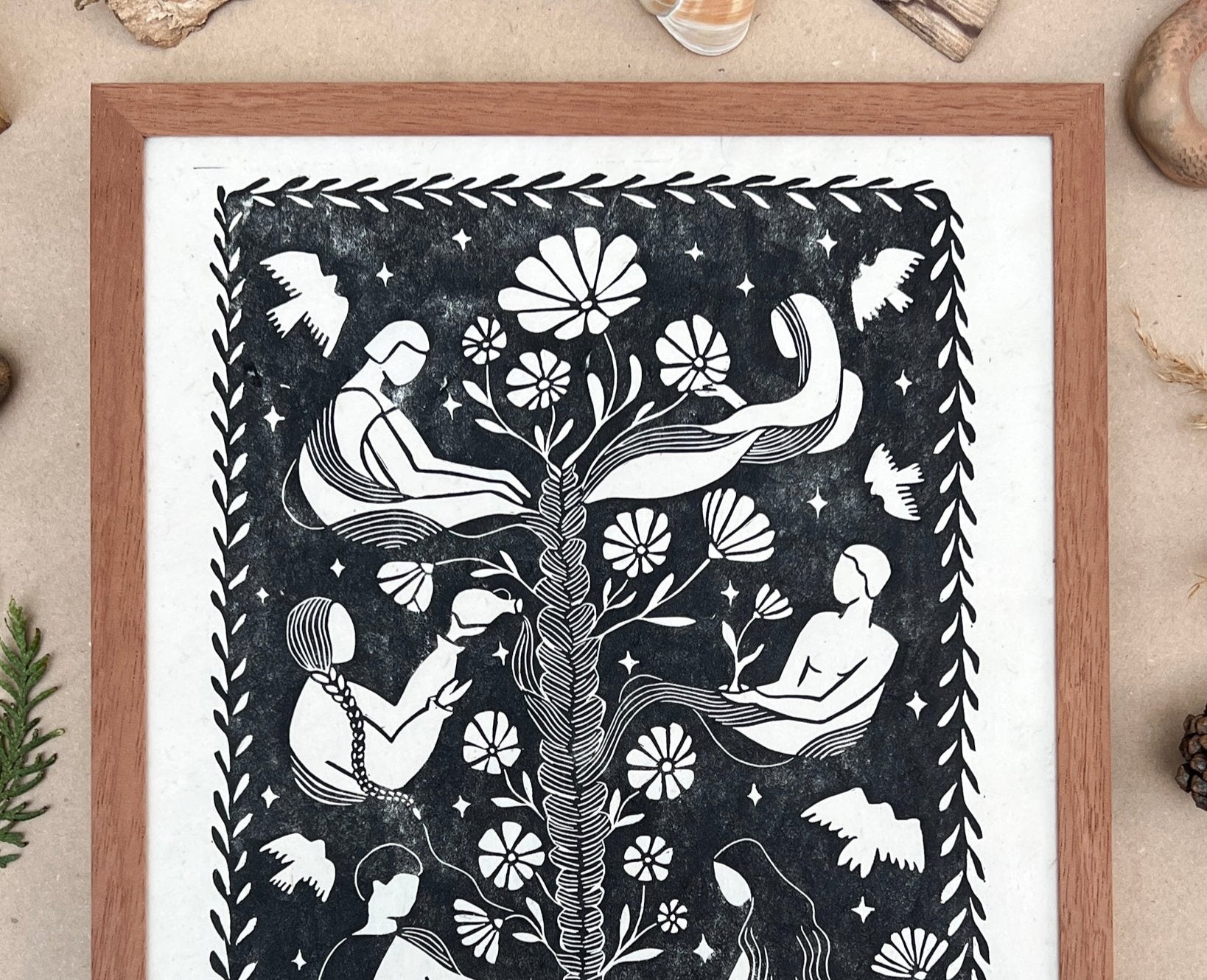 Ancestors Calling Linoldruck Limited Edition - art.from.ilkas.heart