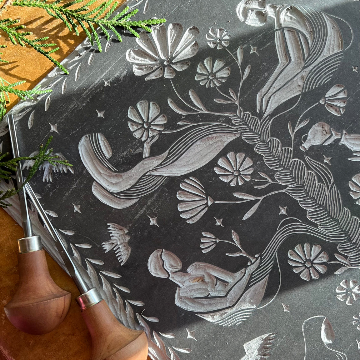 Ancestors Calling Linoldruck Limited Edition - art.from.ilkas.heart