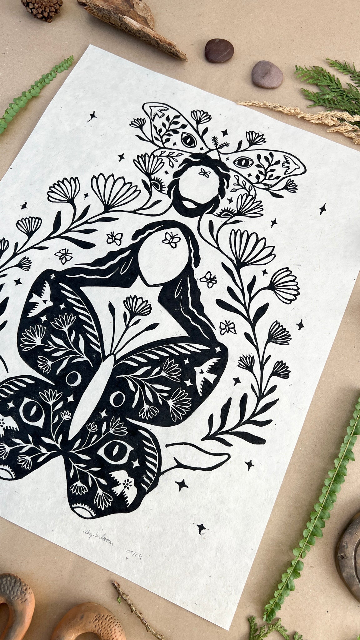 Calling you softly Linoldruck - art.from.ilkas.heart