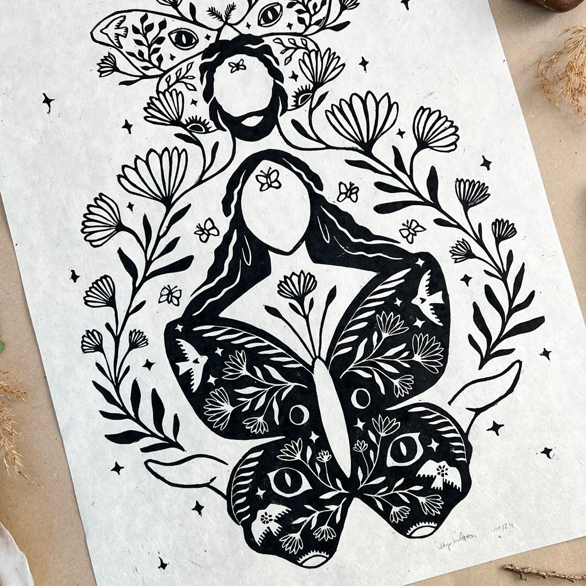 Calling you softly Linoldruck - art.from.ilkas.heart