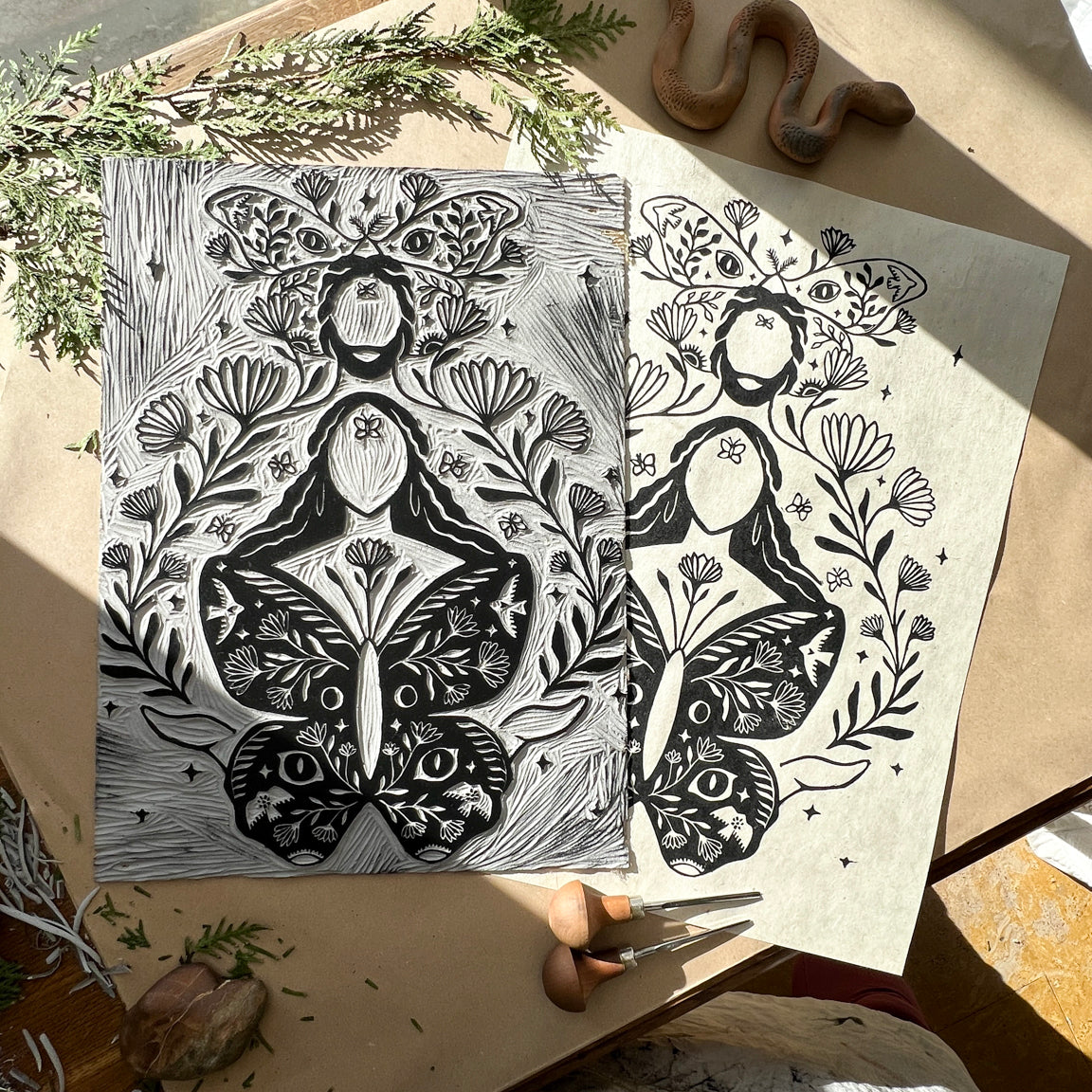 Calling you softly Linoldruck - art.from.ilkas.heart