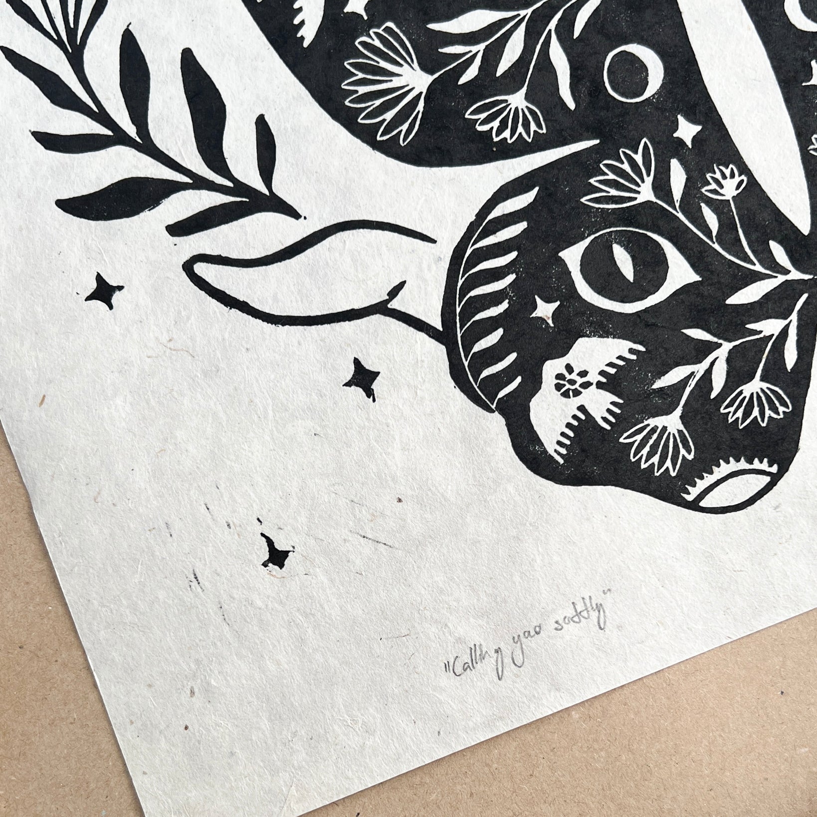 Calling you softly Linoldruck - art.from.ilkas.heart