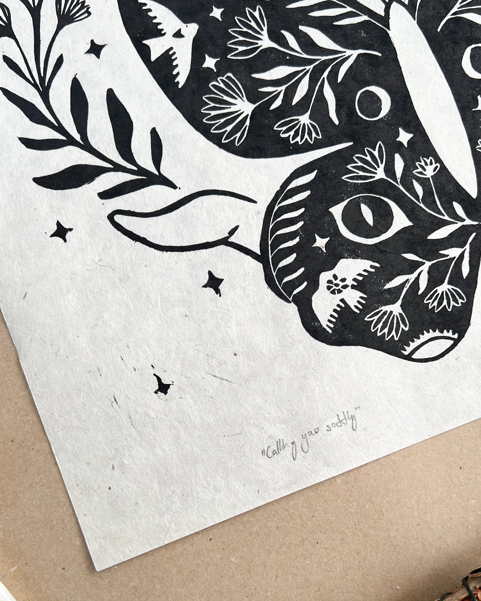 Calling you softly Linoldruck - art.from.ilkas.heart