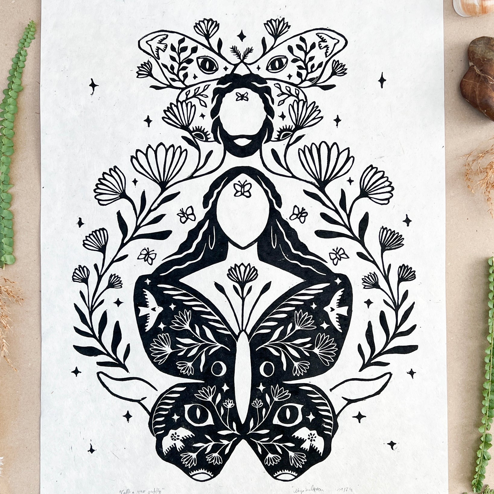 Calling you softly Linoldruck - art.from.ilkas.heart