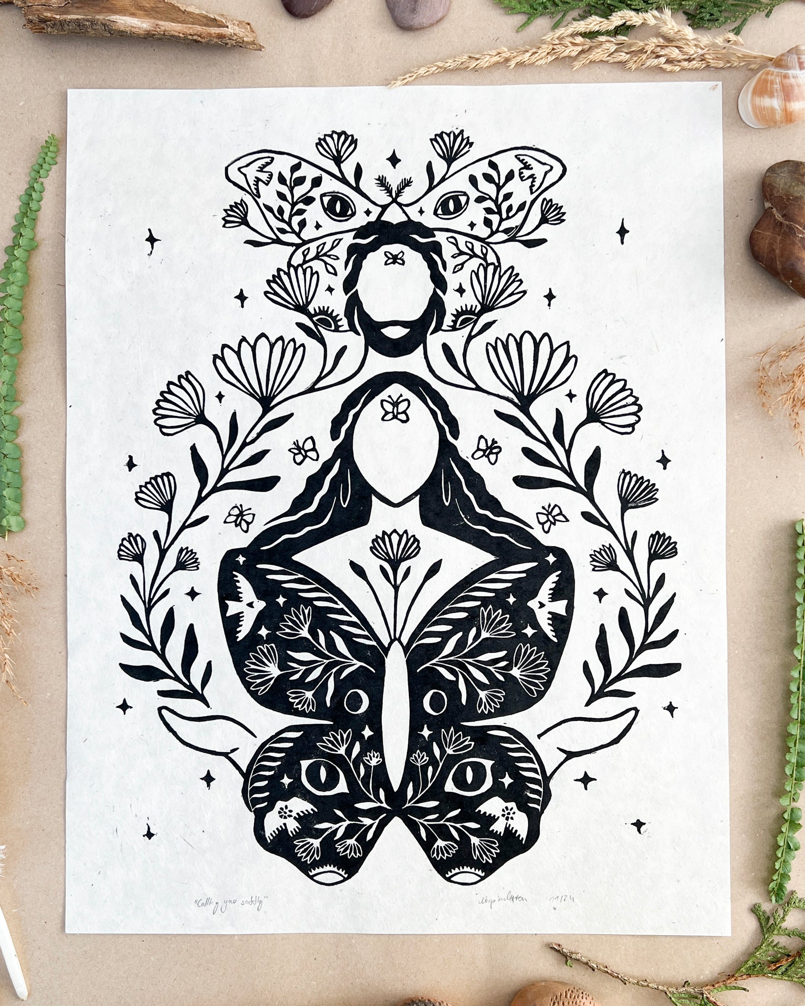 Calling you softly Linoldruck - art.from.ilkas.heart