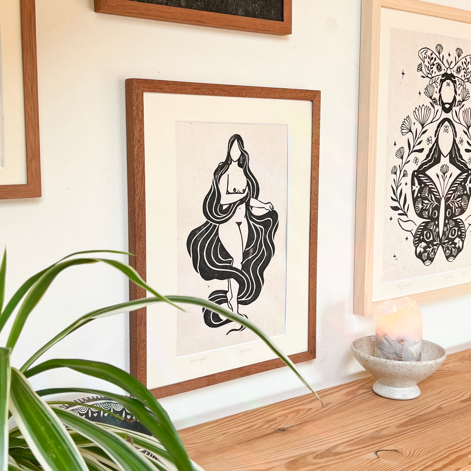 Die Flussgöttin Linoldruck - art.from.ilkas.heart