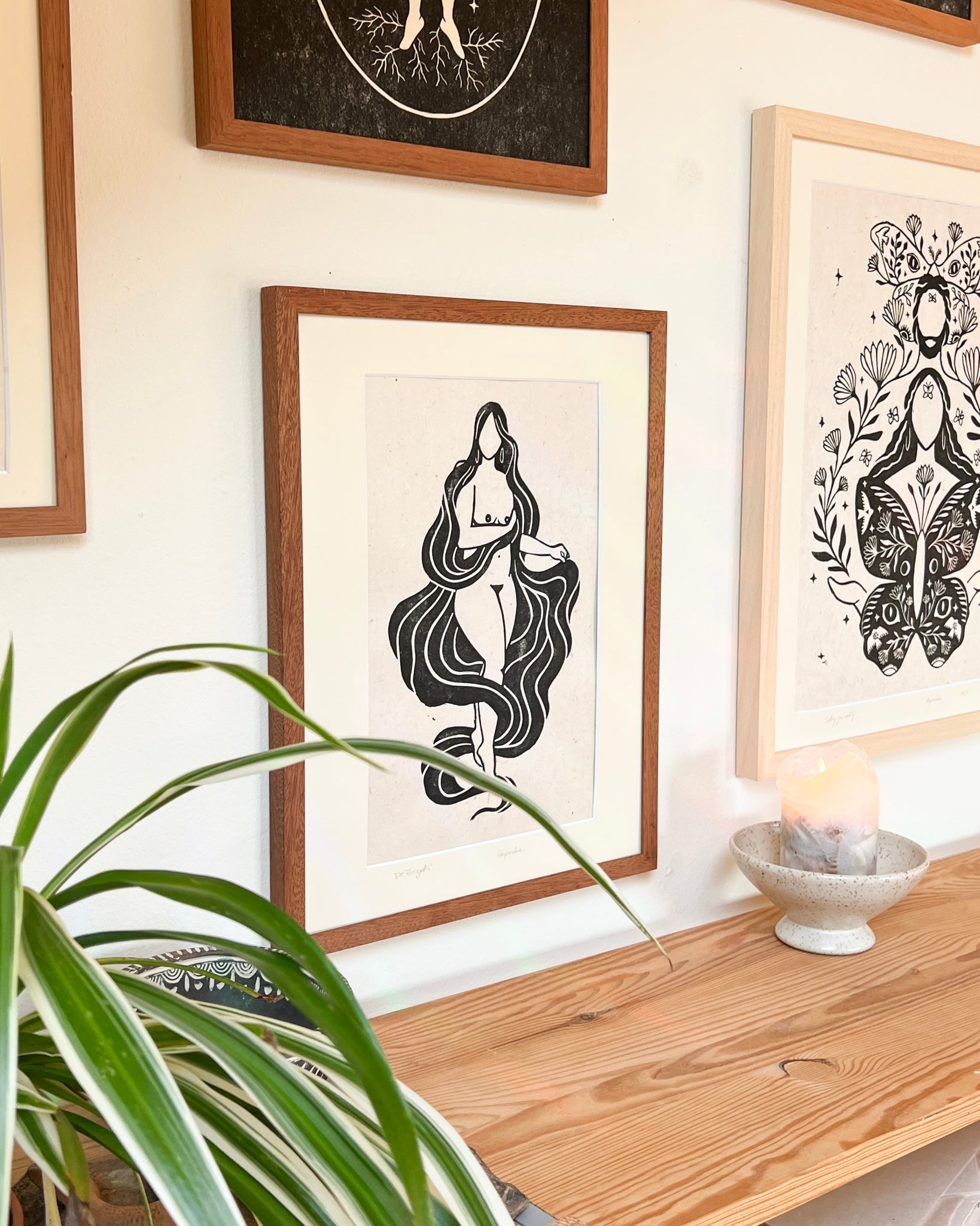 Die Flussgöttin Linoldruck - art.from.ilkas.heart