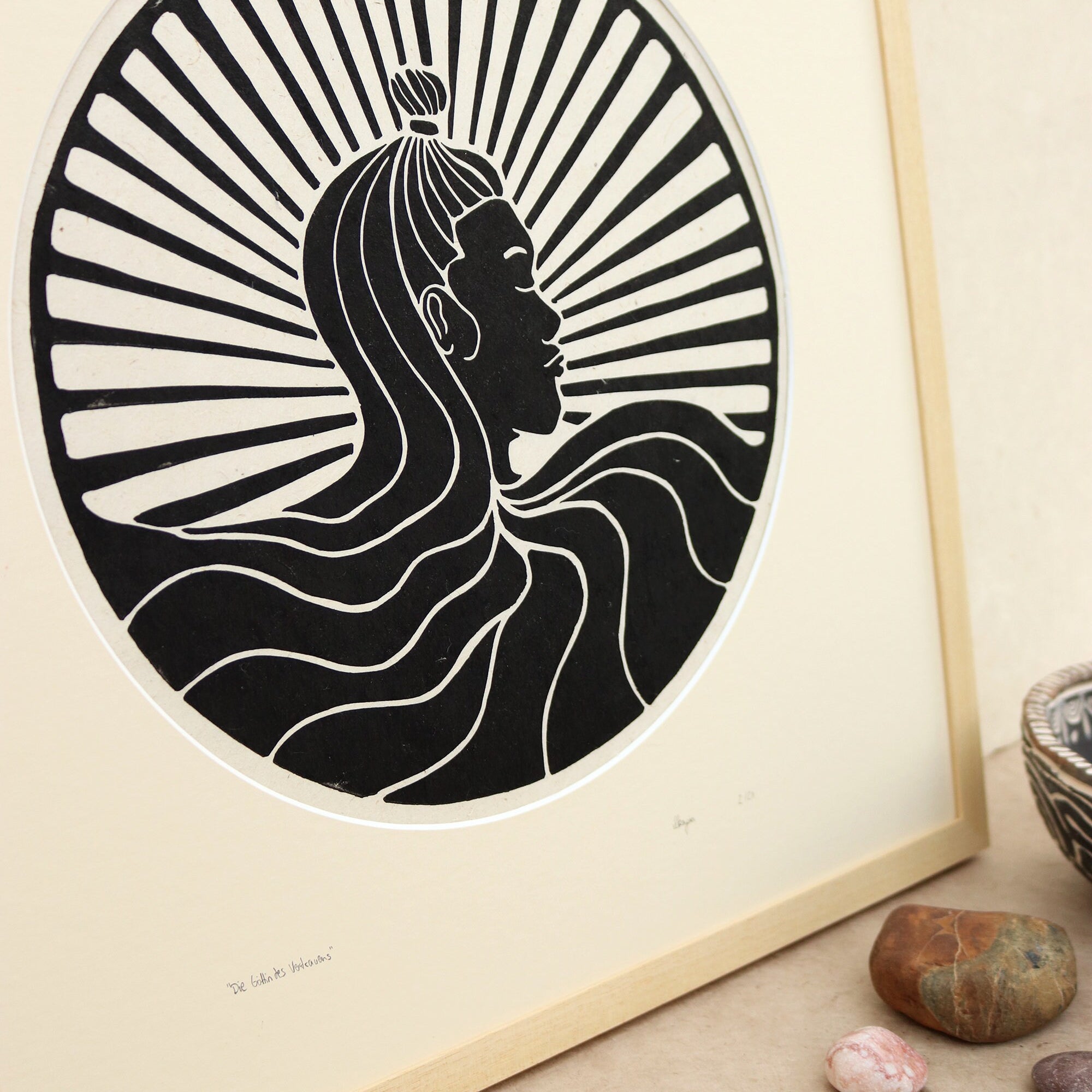 Die Göttin des Vertrauens Linoldruck - art.from.ilkas.heart