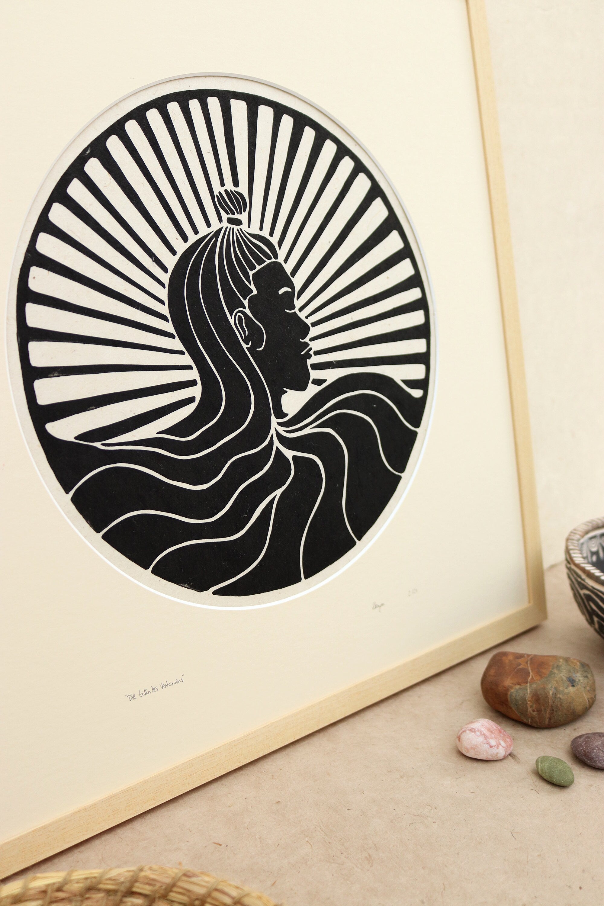 Die Göttin des Vertrauens Linoldruck - art.from.ilkas.heart