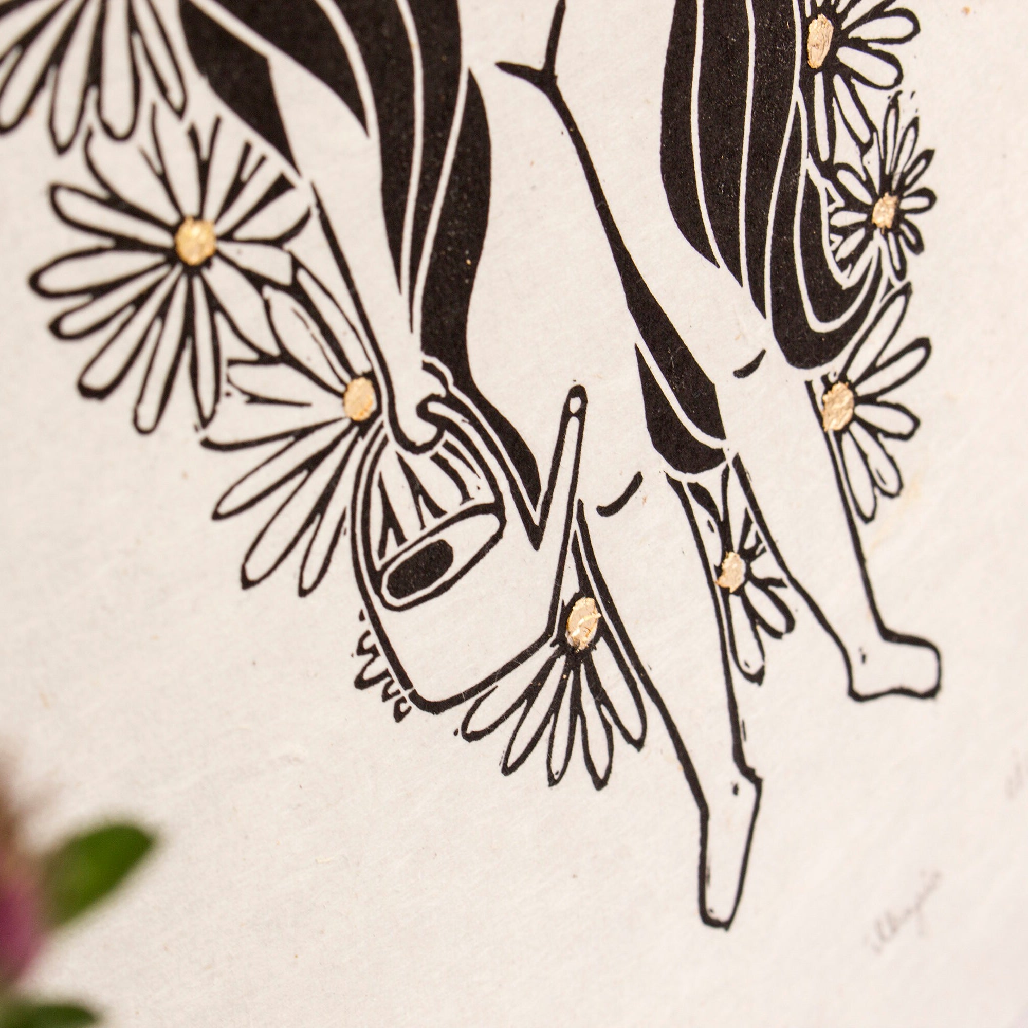 Die Gartengöttin Linoldruck - art.from.ilkas.heart