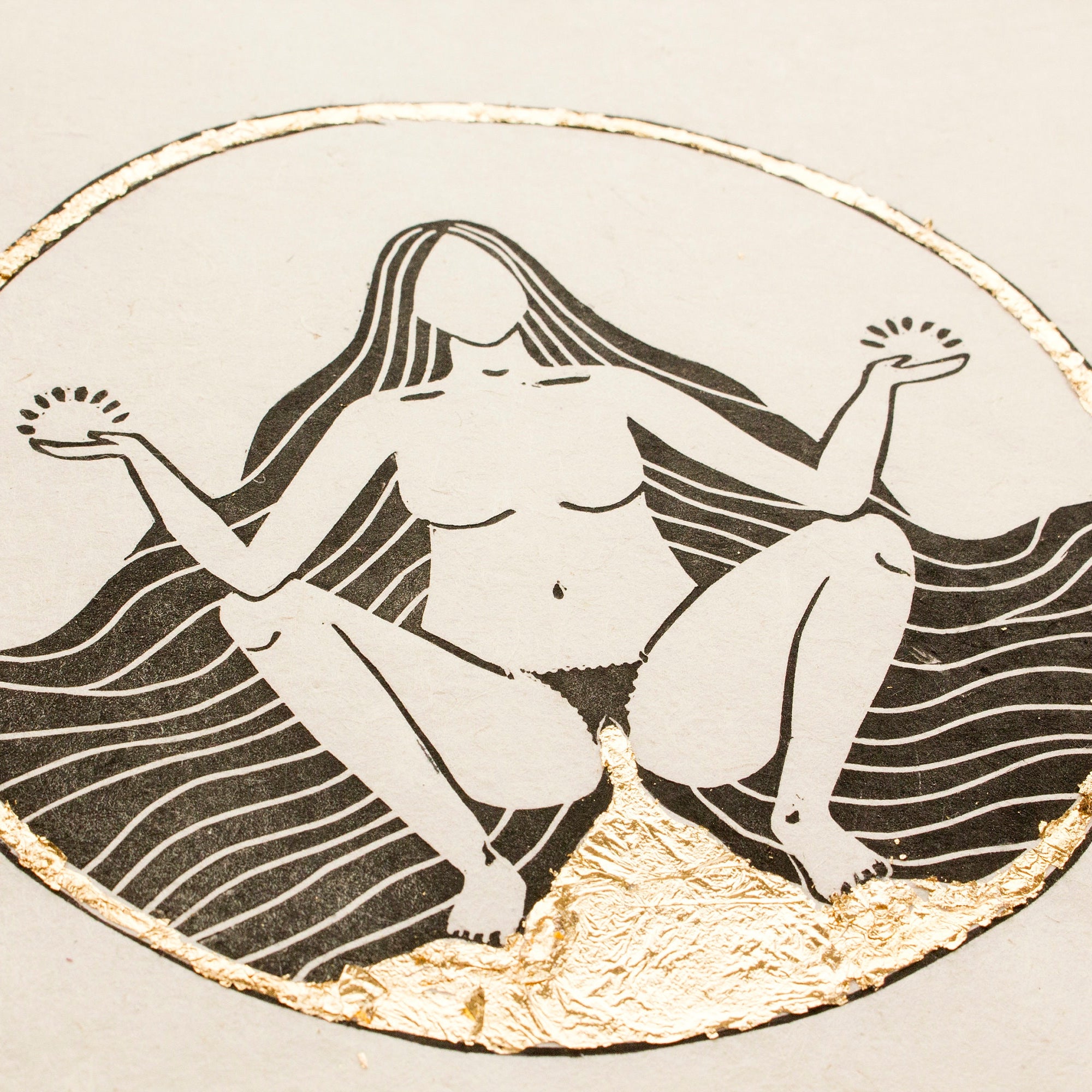 Die blutende Göttin Linoldruck - art.from.ilkas.heart