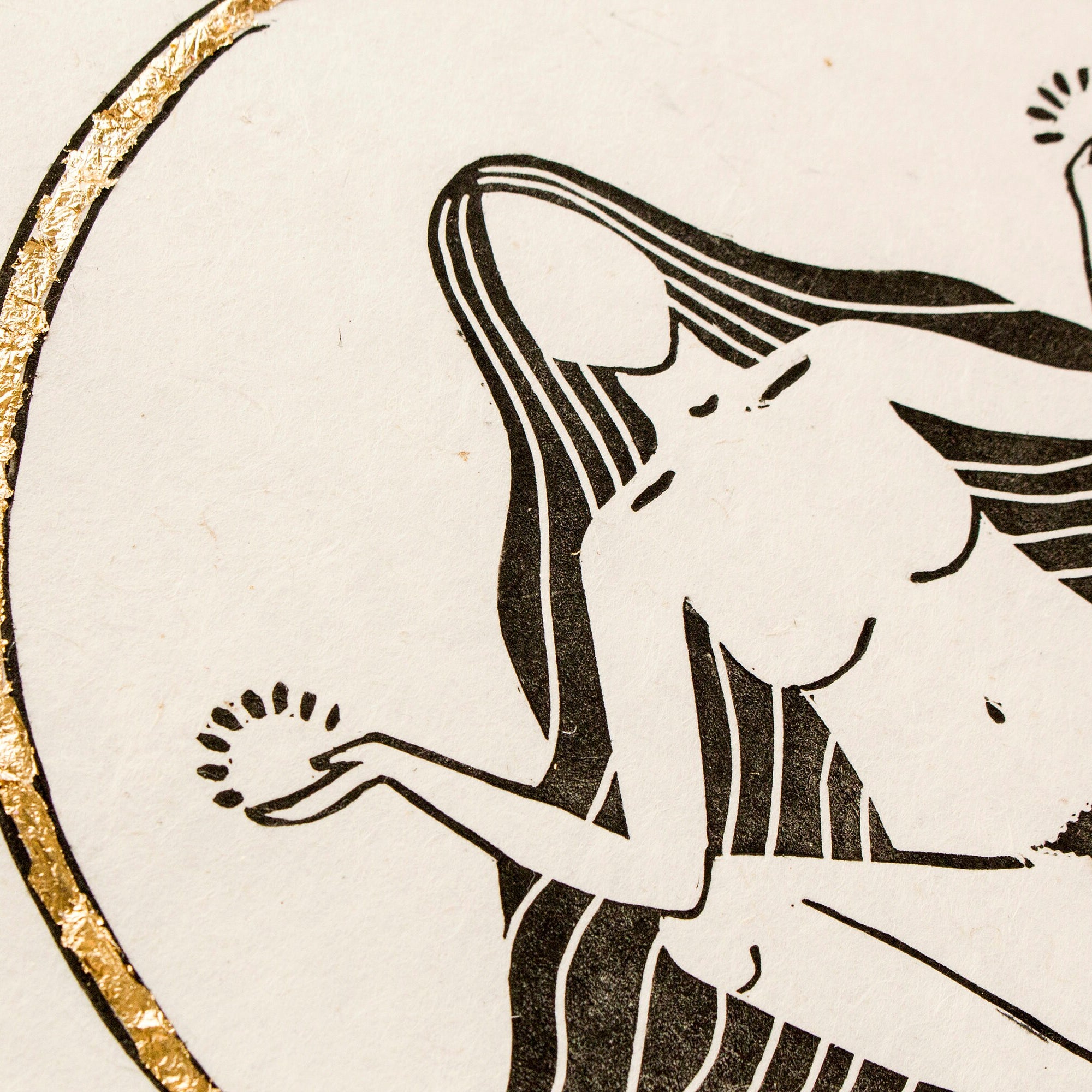 Die blutende Göttin Linoldruck - art.from.ilkas.heart