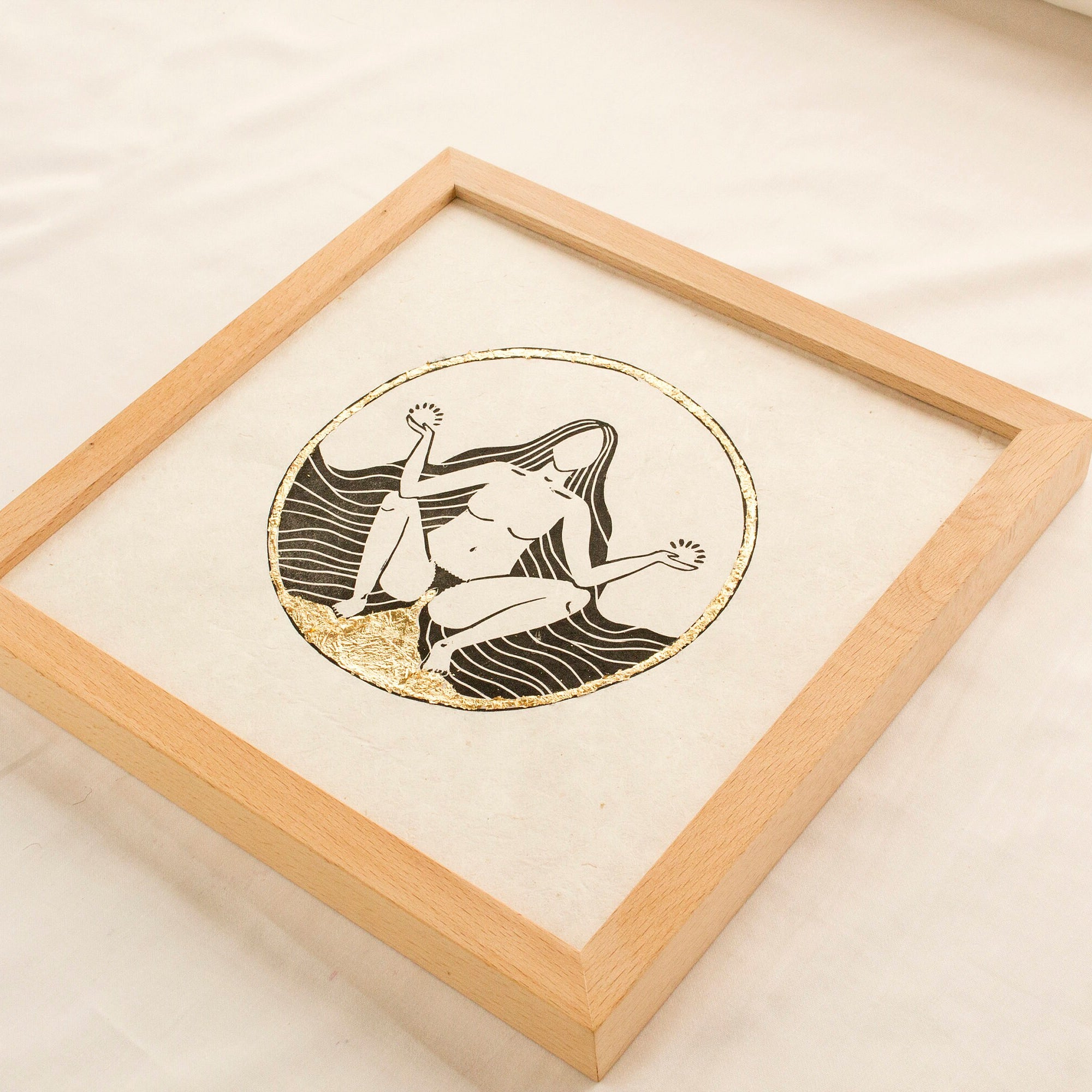 Die blutende Göttin Linoldruck - art.from.ilkas.heart