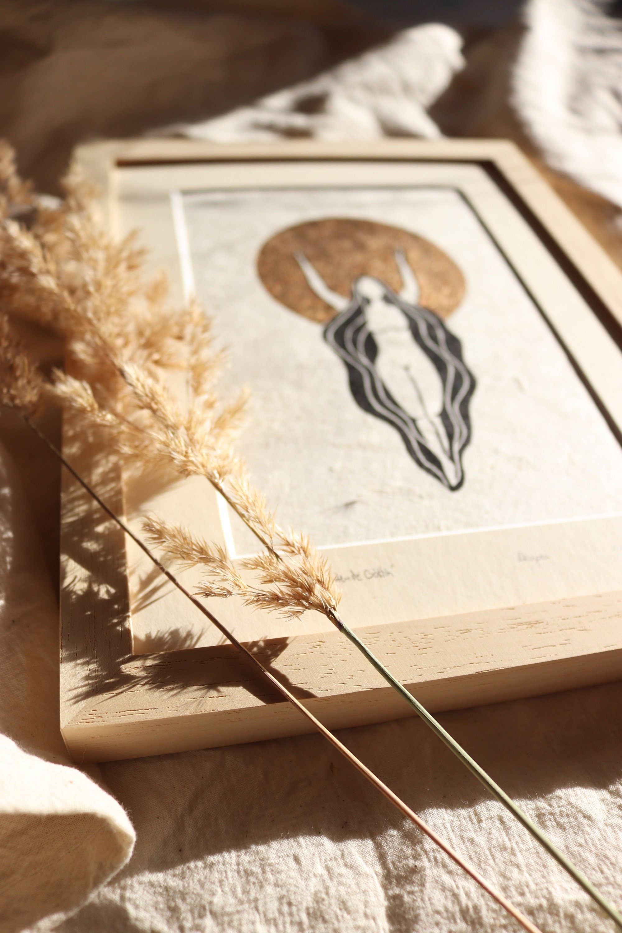 Die leuchtende Göttin Linoldruck - art.from.ilkas.heart