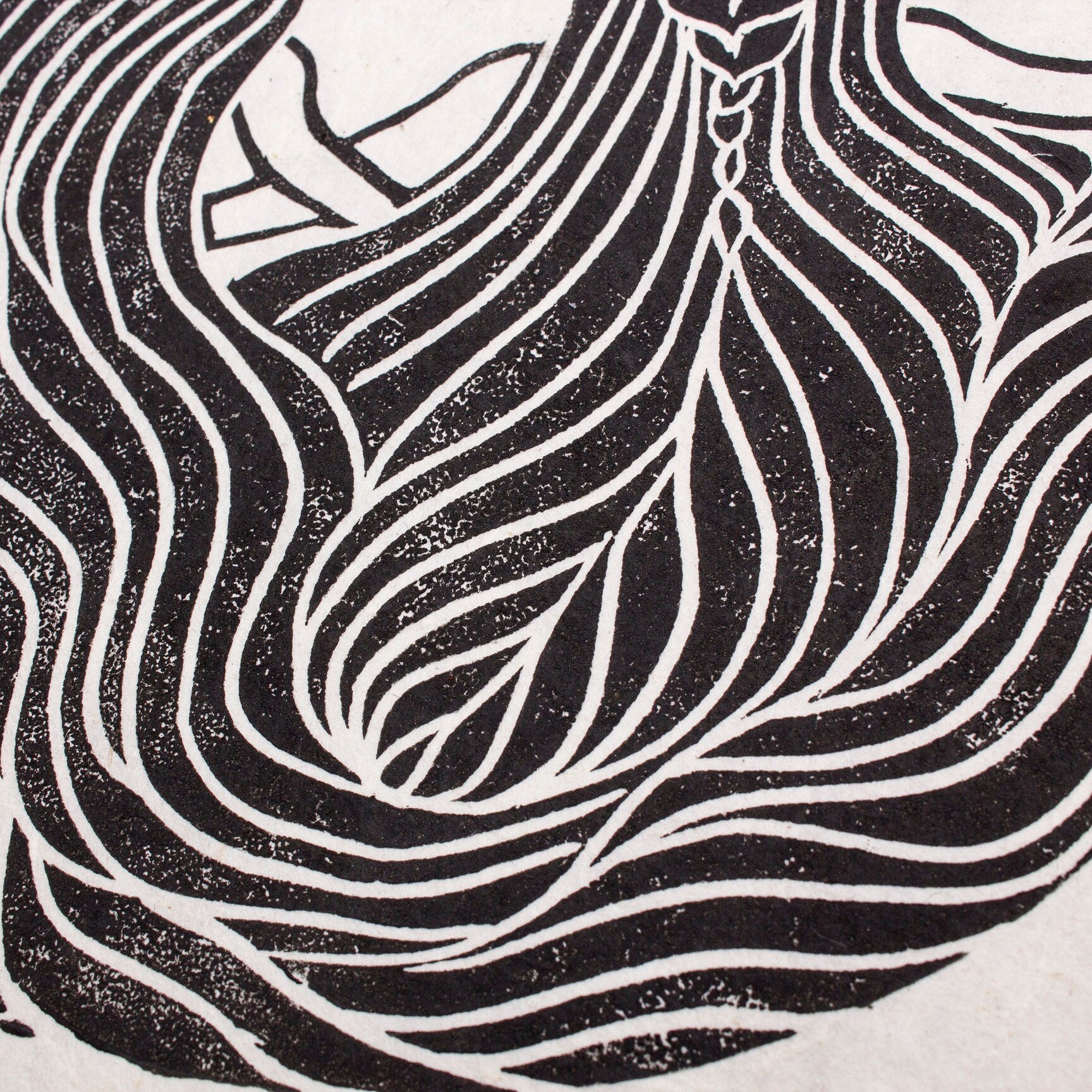 Die singenden Mondfrauen Linoldruck - art.from.ilkas.heart