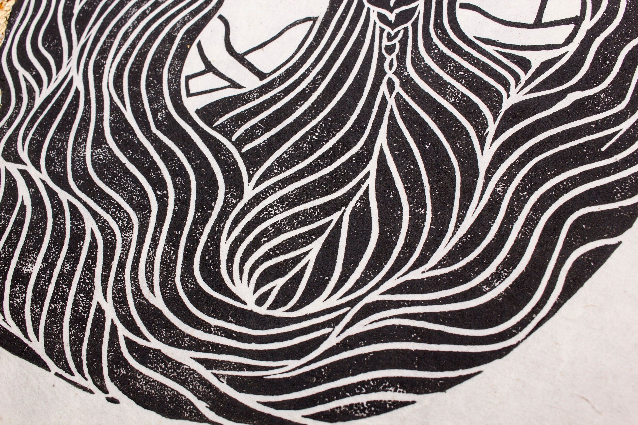 Die singenden Mondfrauen Linoldruck - art.from.ilkas.heart