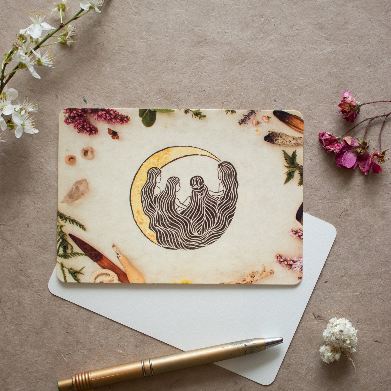 Die singenden Mondfrauen Postkarte - art.from.ilkas.heart