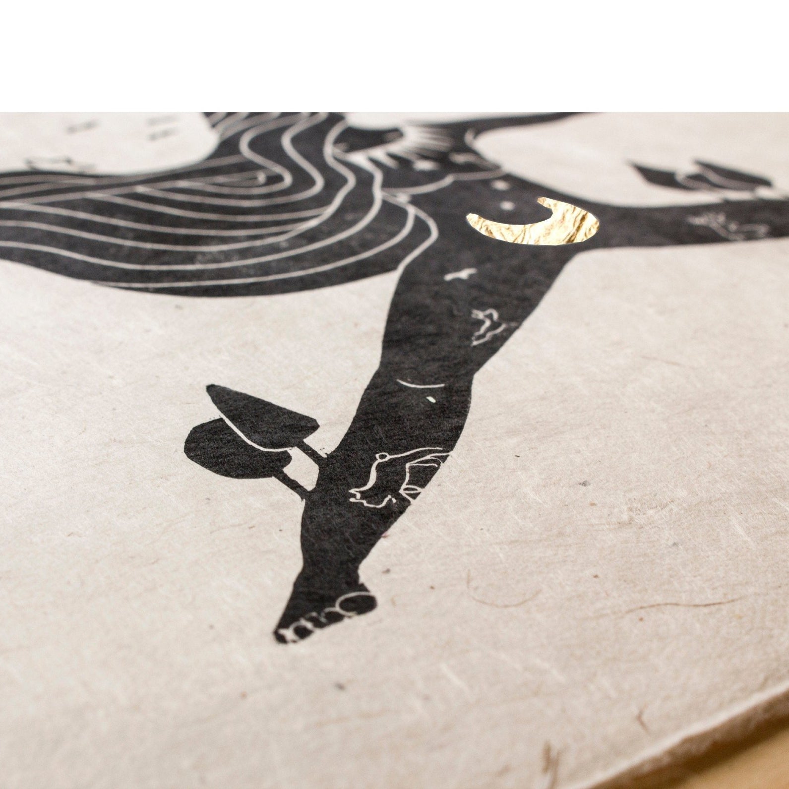 Die wilde Göttin Linoldruck - art.from.ilkas.heart