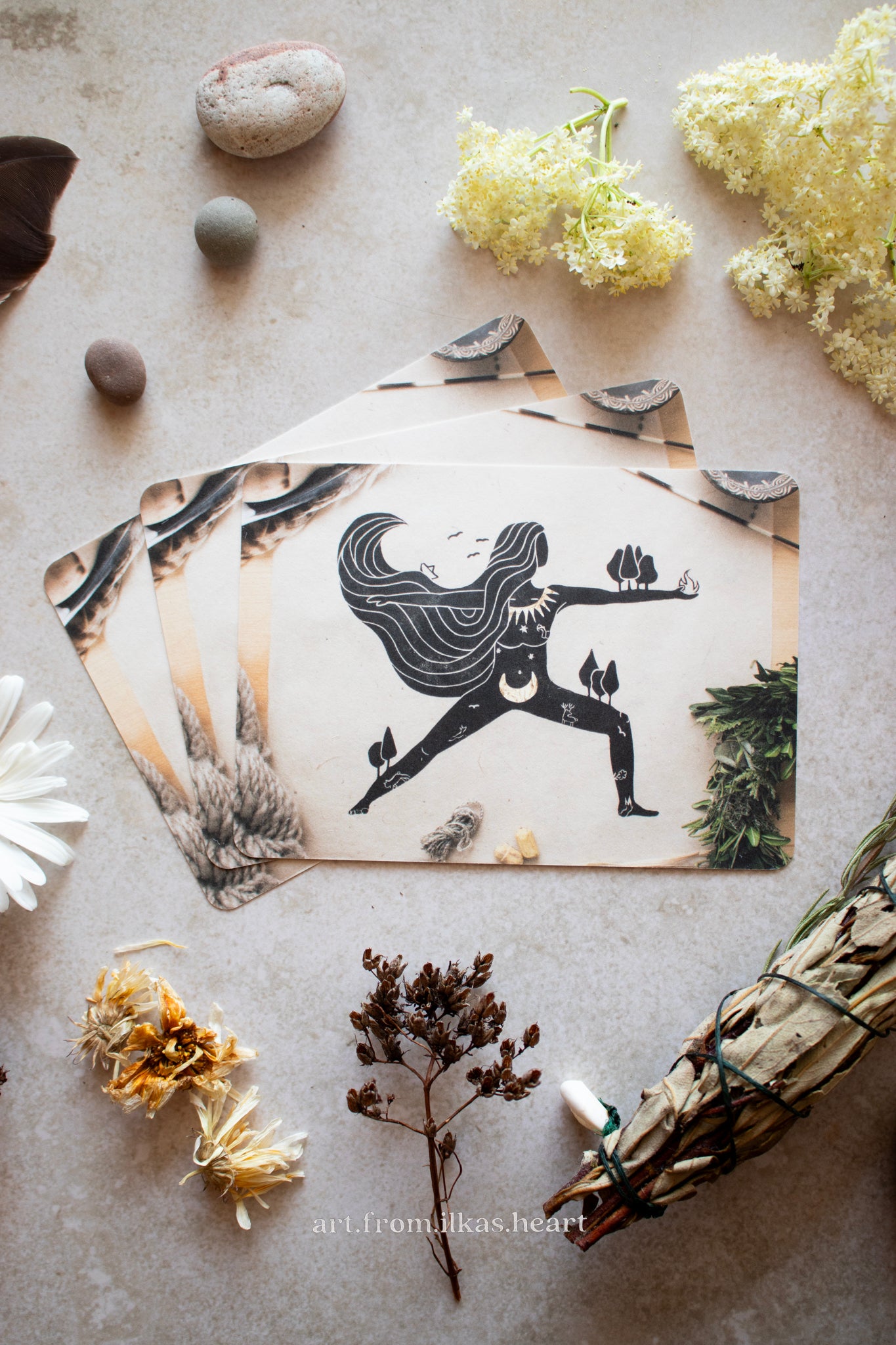 Die wilde Göttin Postkarte - art.from.ilkas.heart
