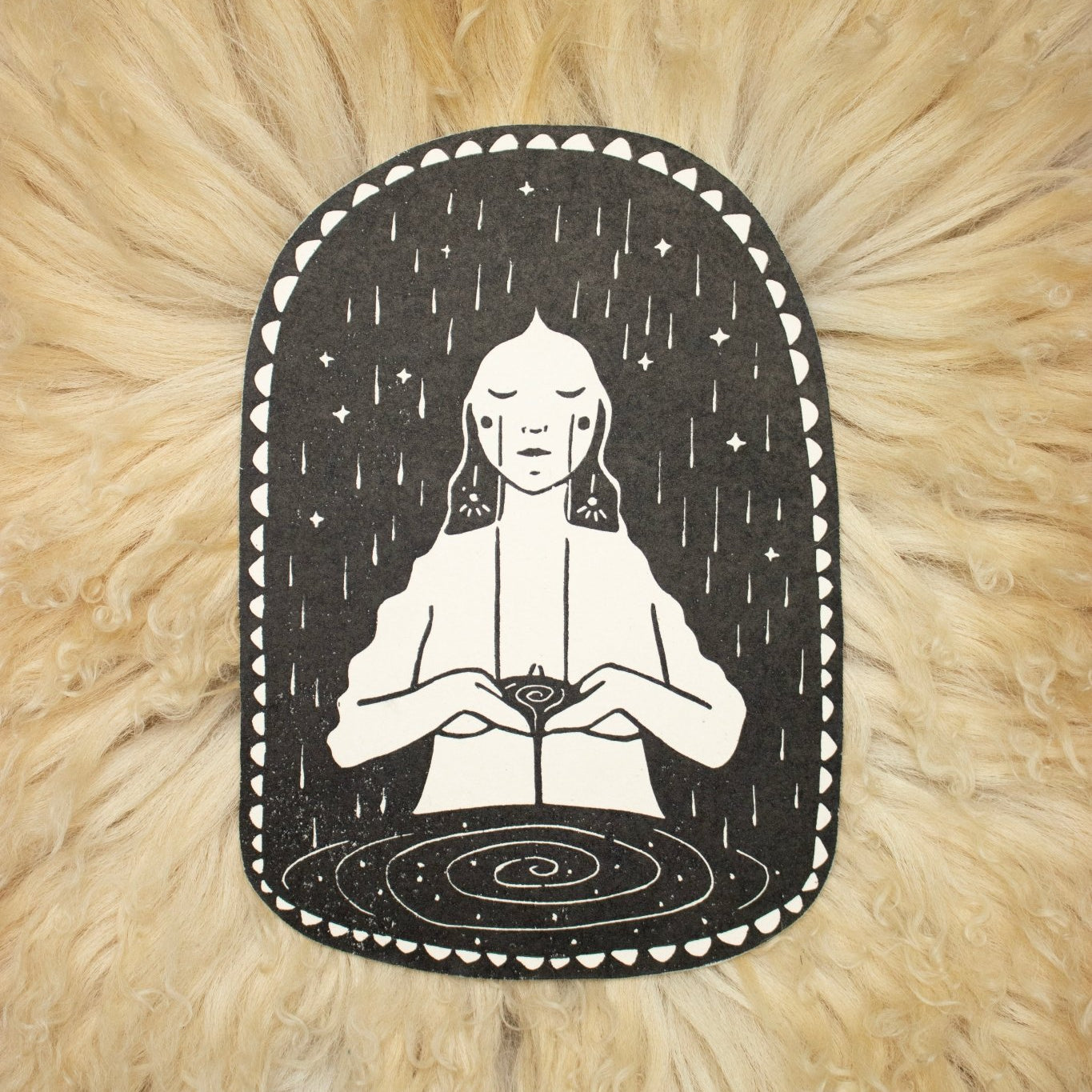 Die Trauernde - Linoldruck - art.from.ilkas.heart