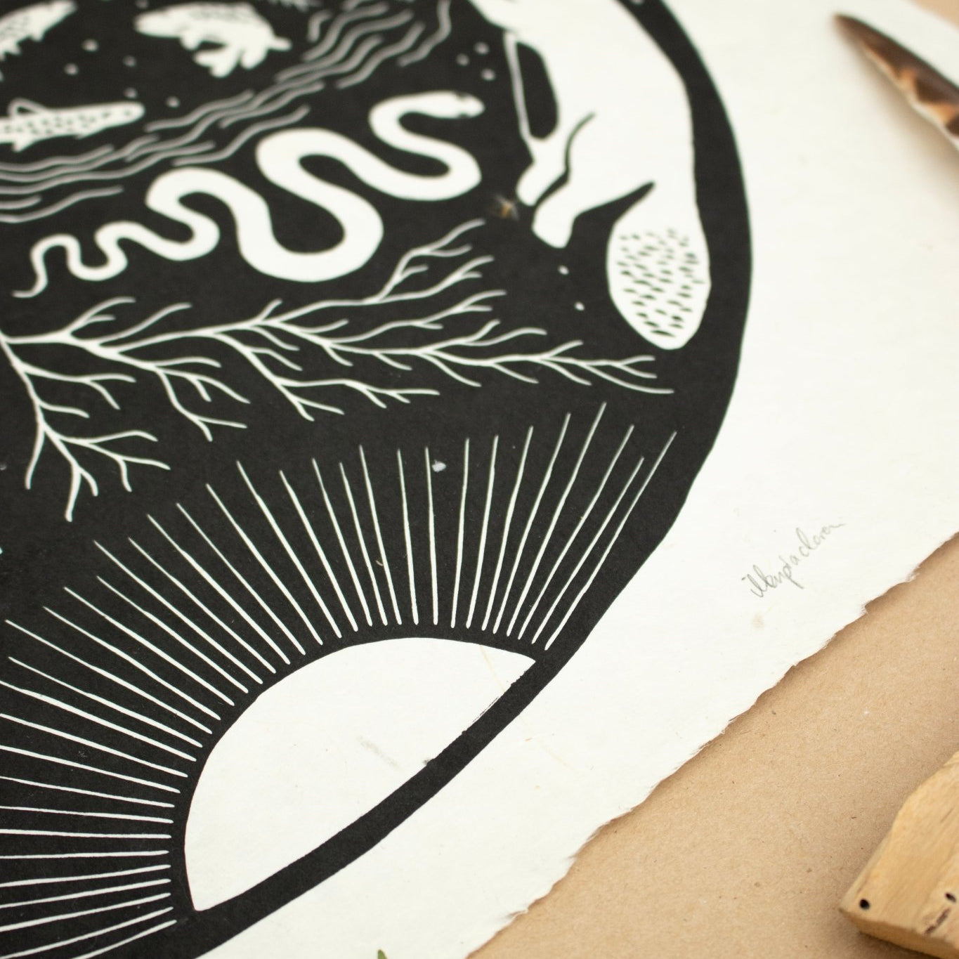 VORBESTELLUNG - Die Fülle Linoldruck Limitierte Auflage - art.from.ilkas.heart