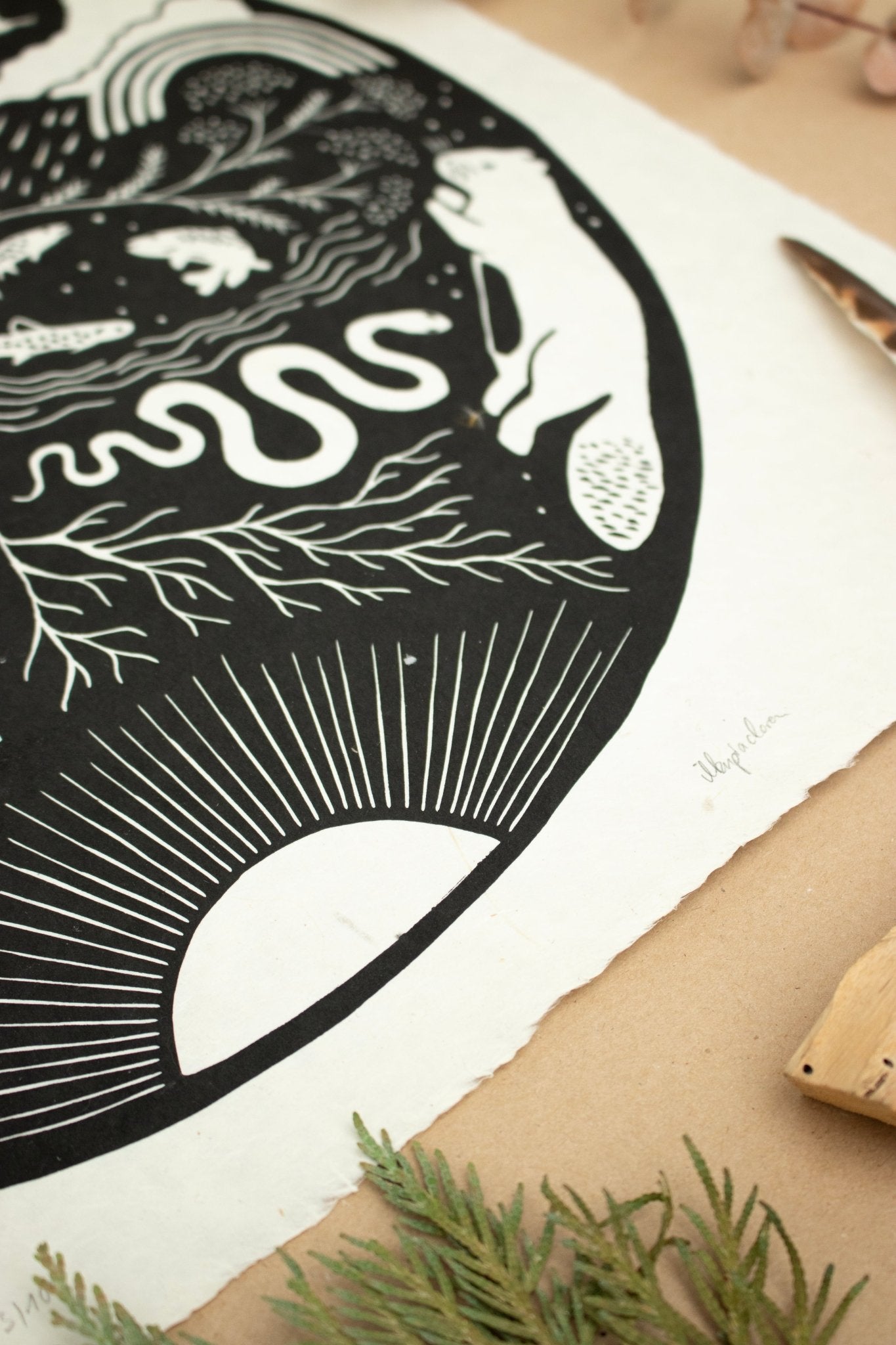 VORBESTELLUNG - Die Fülle Linoldruck Limitierte Auflage - art.from.ilkas.heart