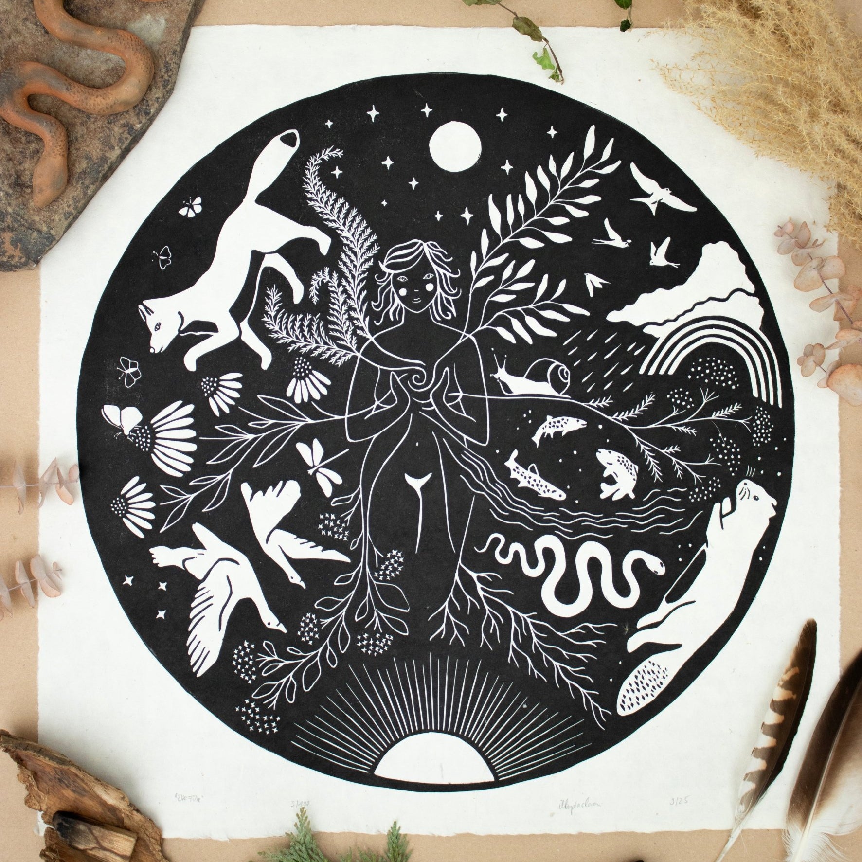 VORBESTELLUNG - Die Fülle Linoldruck Limitierte Auflage - art.from.ilkas.heart