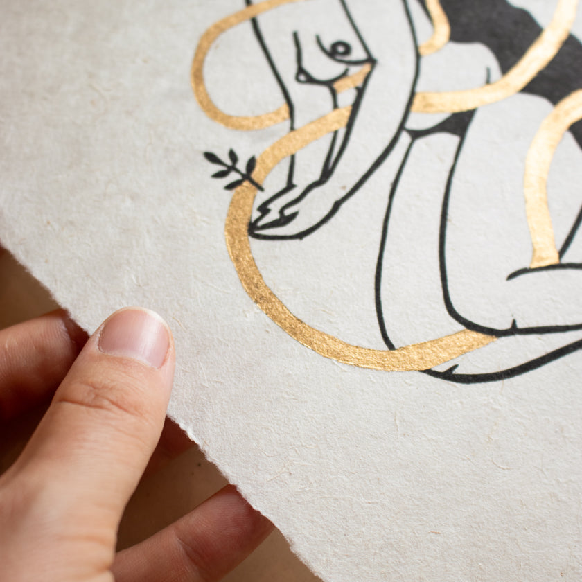 Earthkeeper Goddess Linoldruck - art.from.ilkas.heart