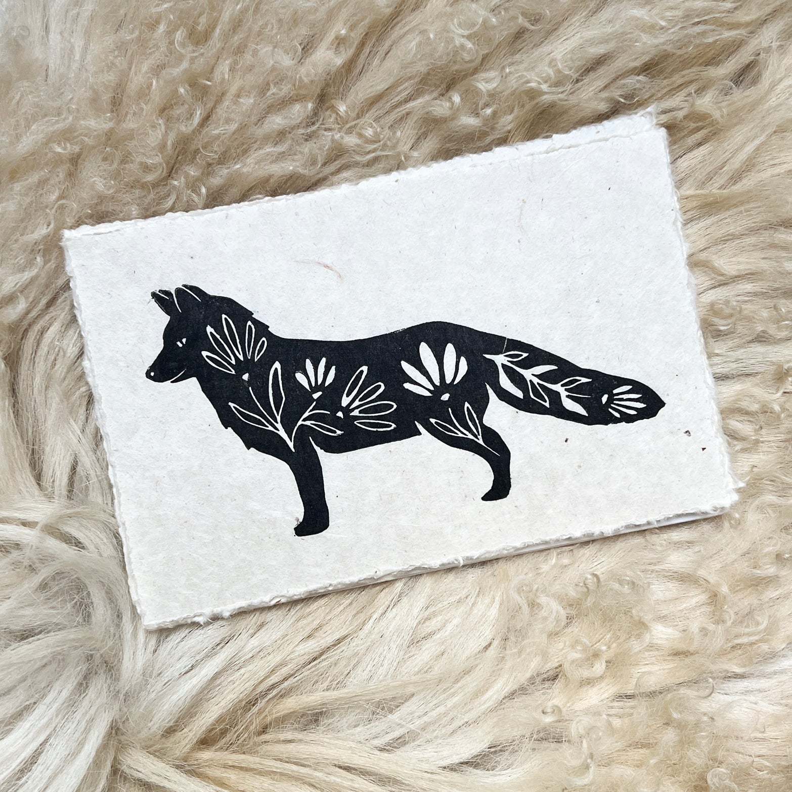 Fuchs & Blumen Linoldruck - art.from.ilkas.heart