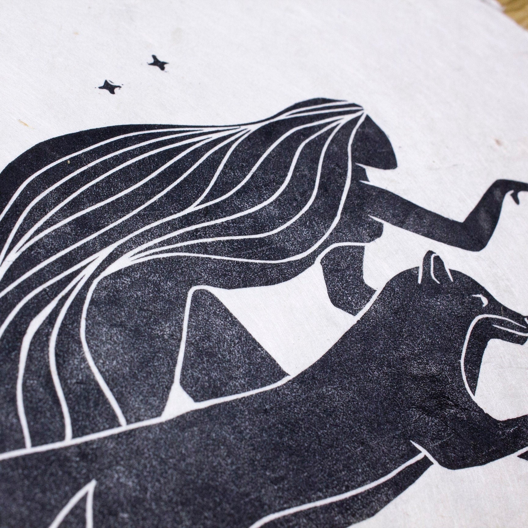 Fuchs Frau Linoldruck - art.from.ilkas.heart