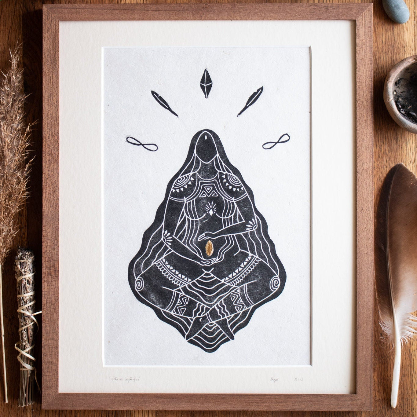 Rahmen & Passepartout für die Göttin der Empfängnis - art.from.ilkas.heart