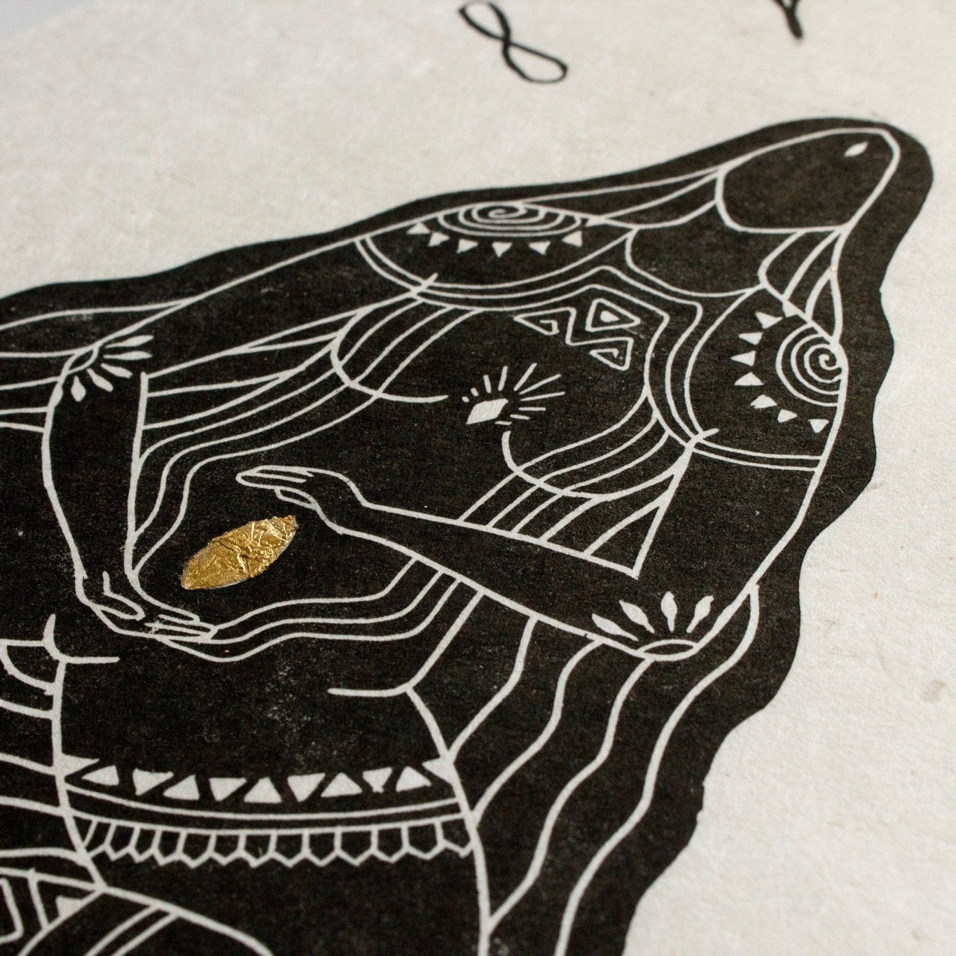 Göttin der Empfängnis Linoldruck - art.from.ilkas.heart