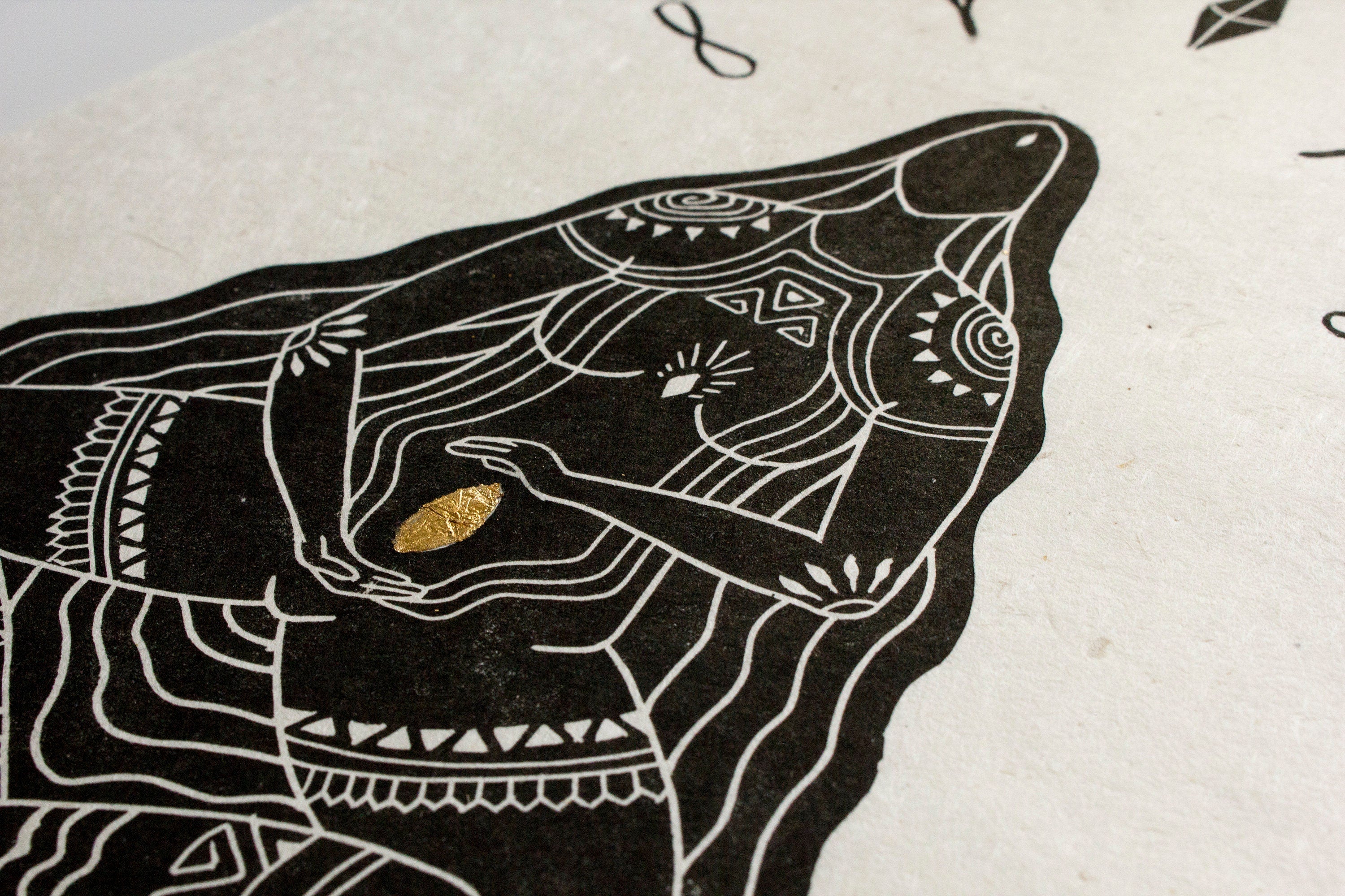 Göttin der Empfängnis Linoldruck - art.from.ilkas.heart