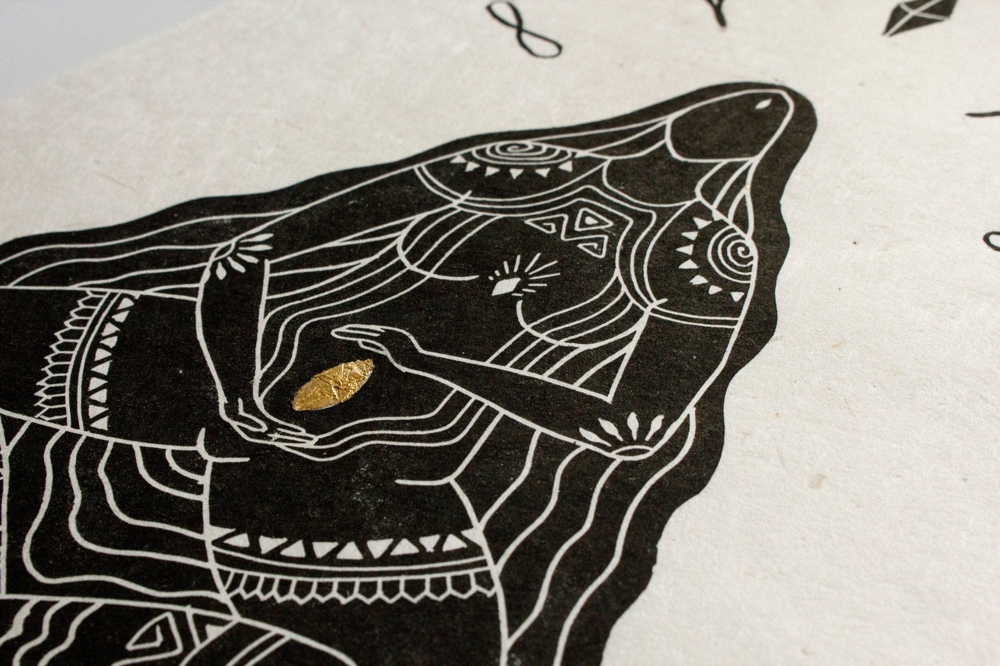 Göttin der Empfängnis Linoldruck - art.from.ilkas.heart