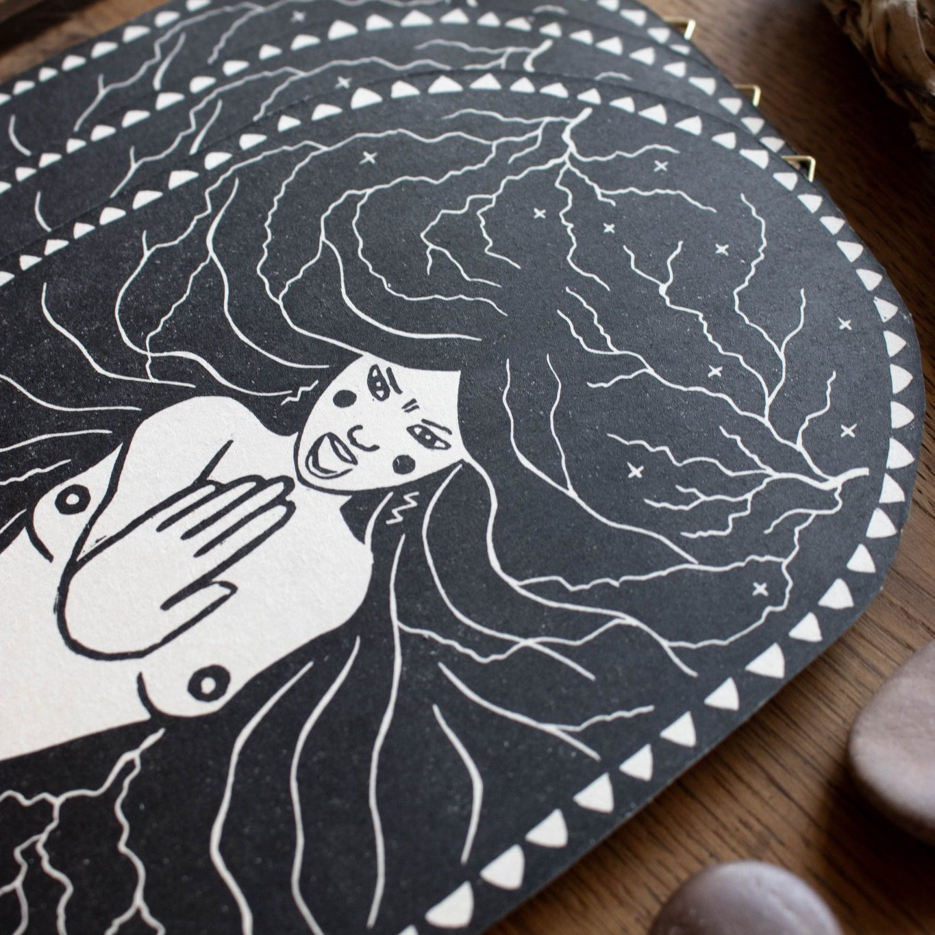 Die Wut - Linoldruck - art.from.ilkas.heart