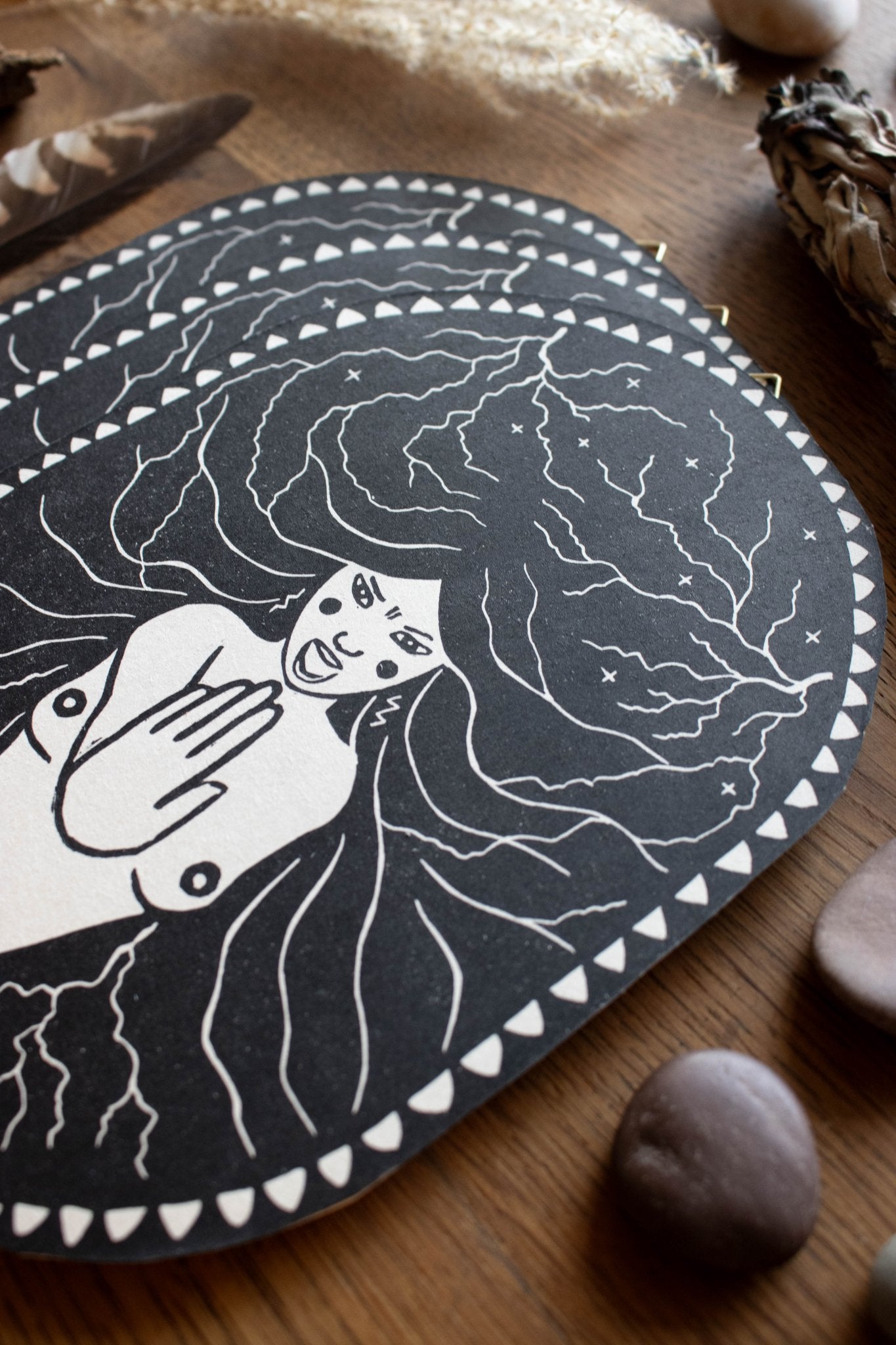 Die Wut - Linoldruck - art.from.ilkas.heart