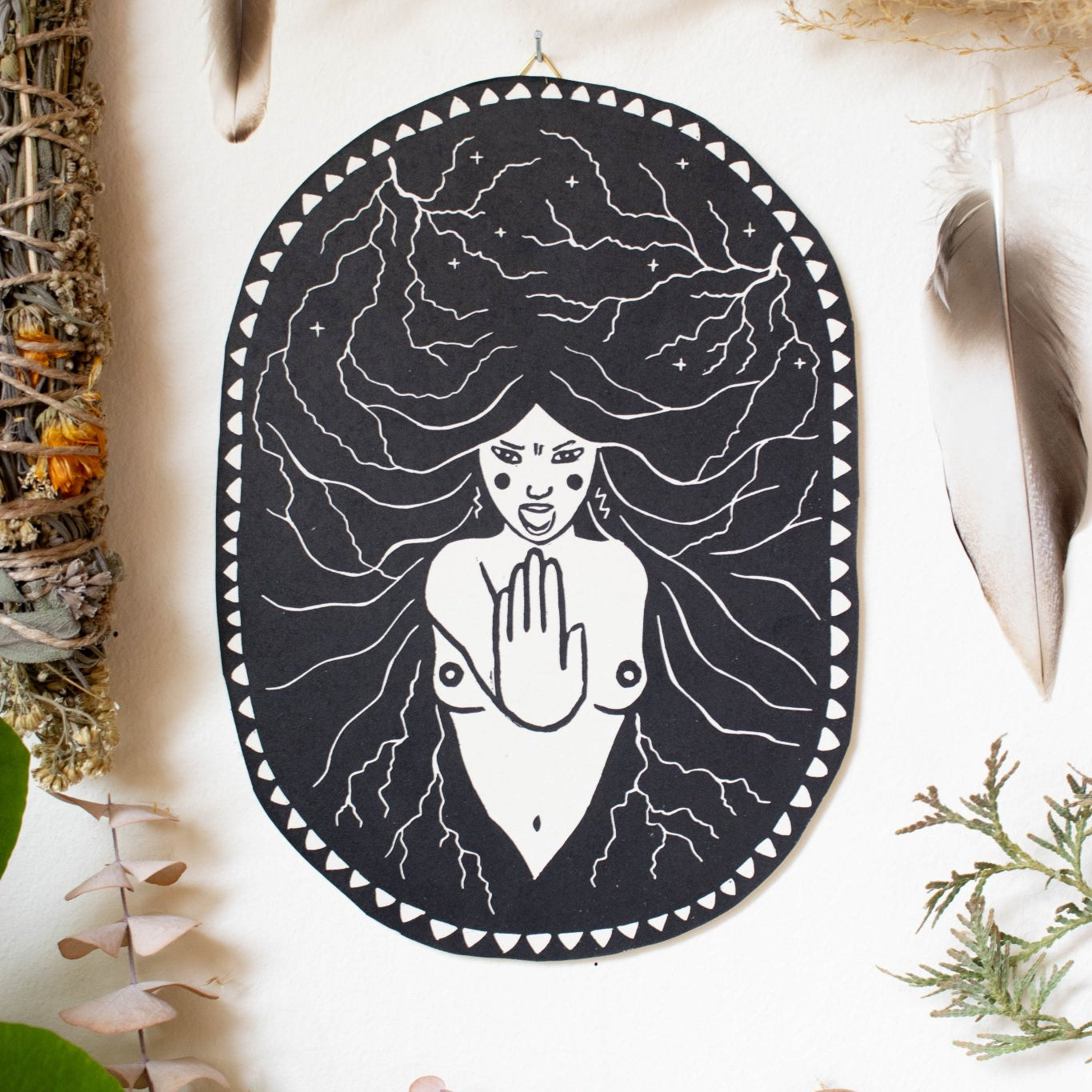 Die Wut - Linoldruck - art.from.ilkas.heart