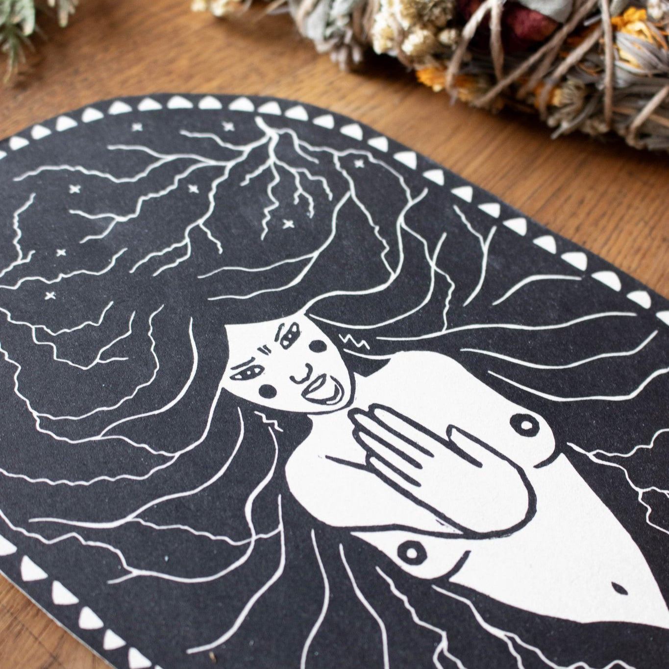 Die Wut - Linoldruck - art.from.ilkas.heart