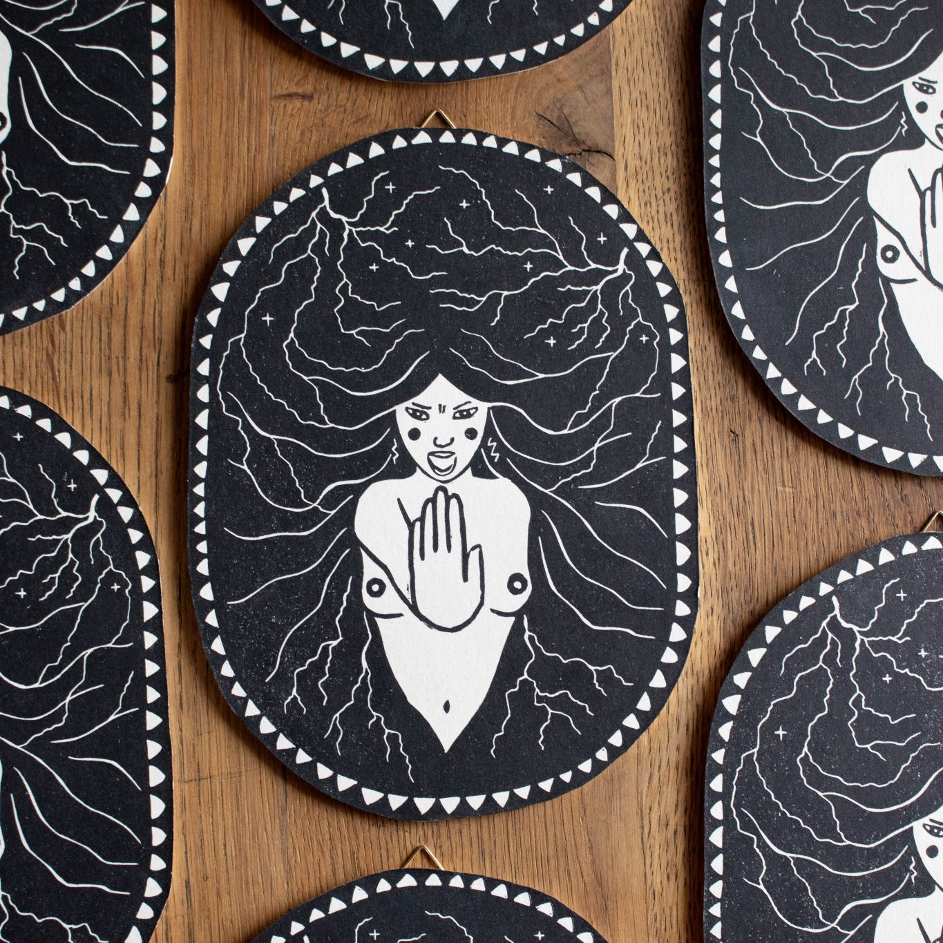 Die Wut - Linoldruck - art.from.ilkas.heart