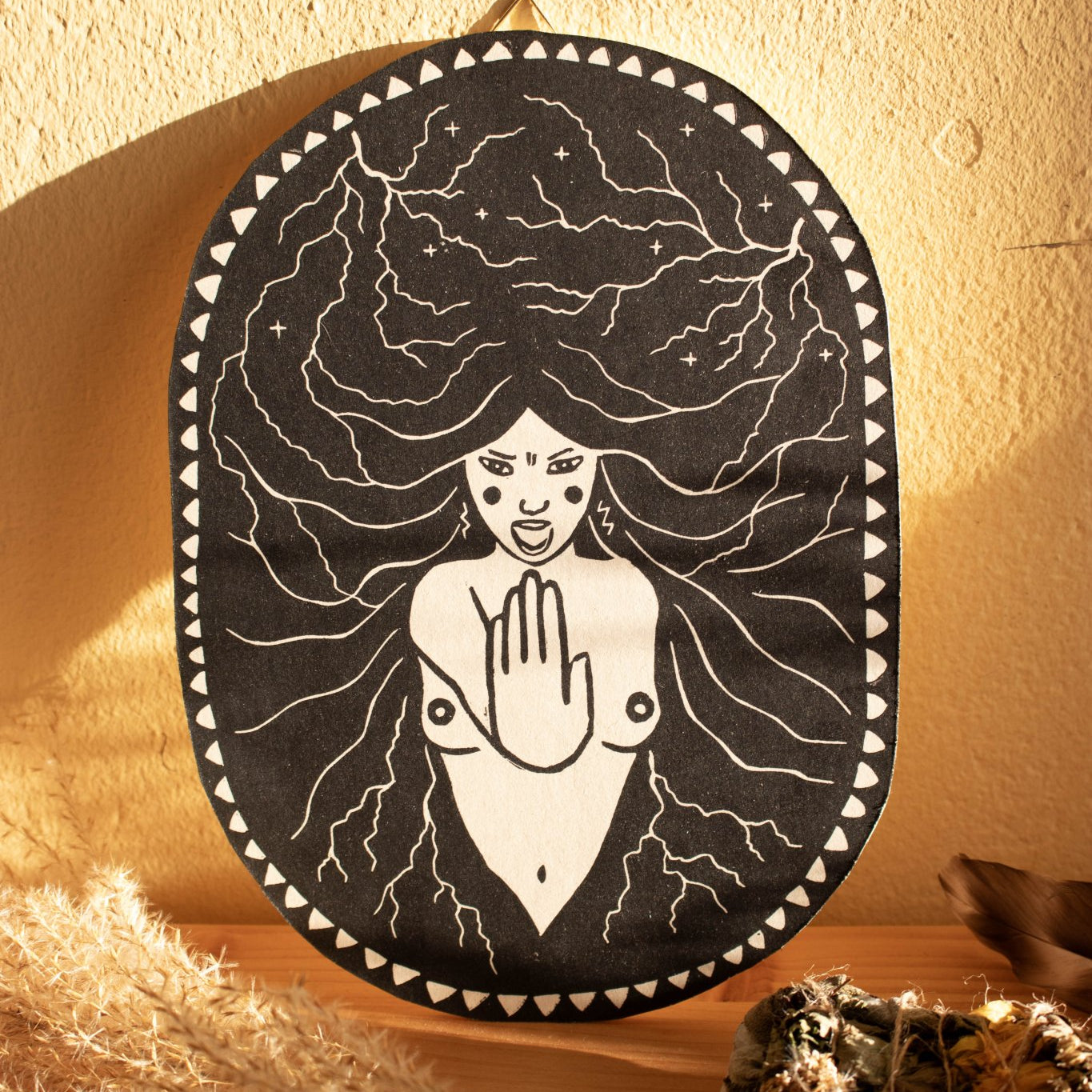 Die Wut - Linoldruck - art.from.ilkas.heart