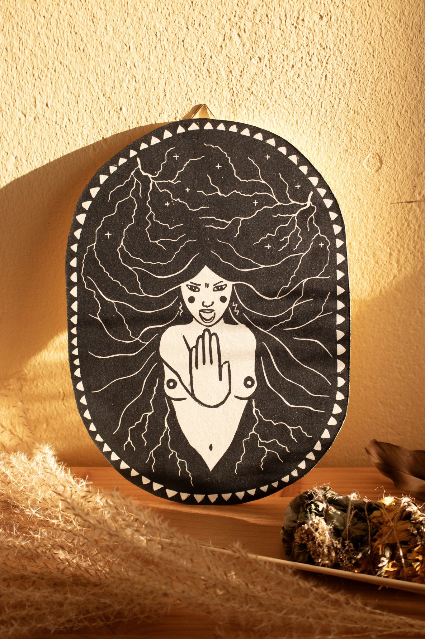 Die Wut - Linoldruck - art.from.ilkas.heart