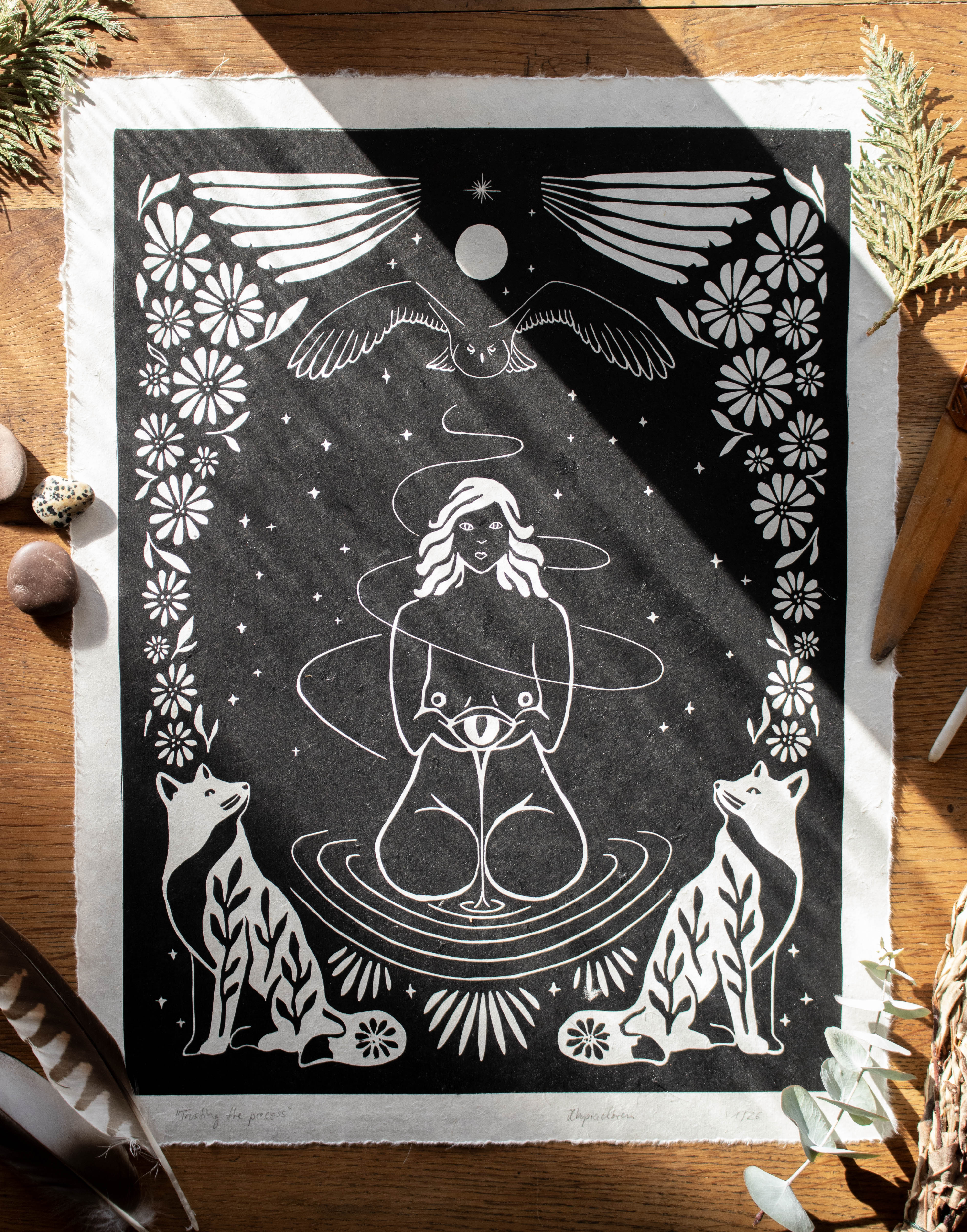 Trusting the Process - Linoldruck - art.from.ilkas.heart