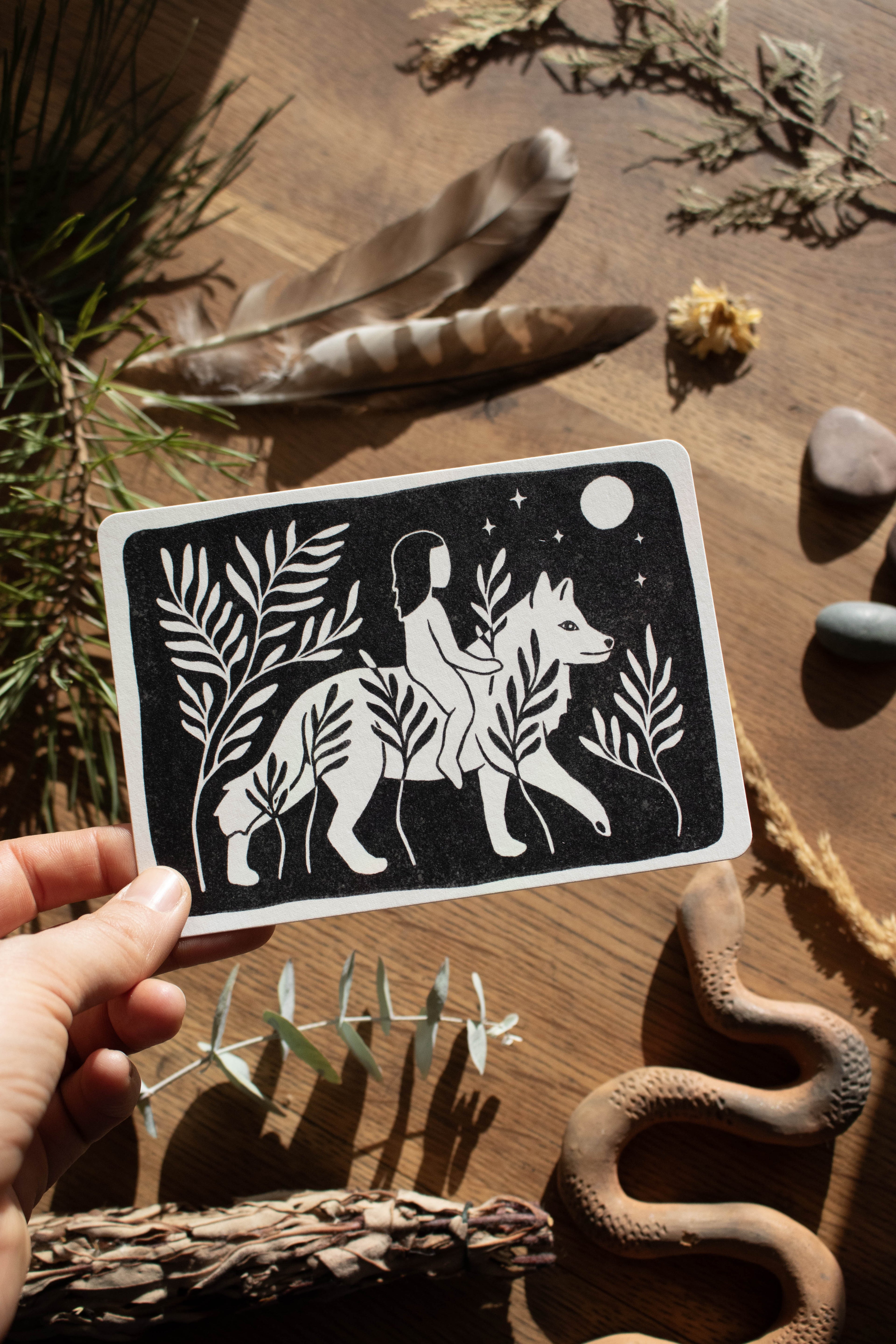 Wolf Mother of the wild Child - Postkarte - art.from.ilkas.heart