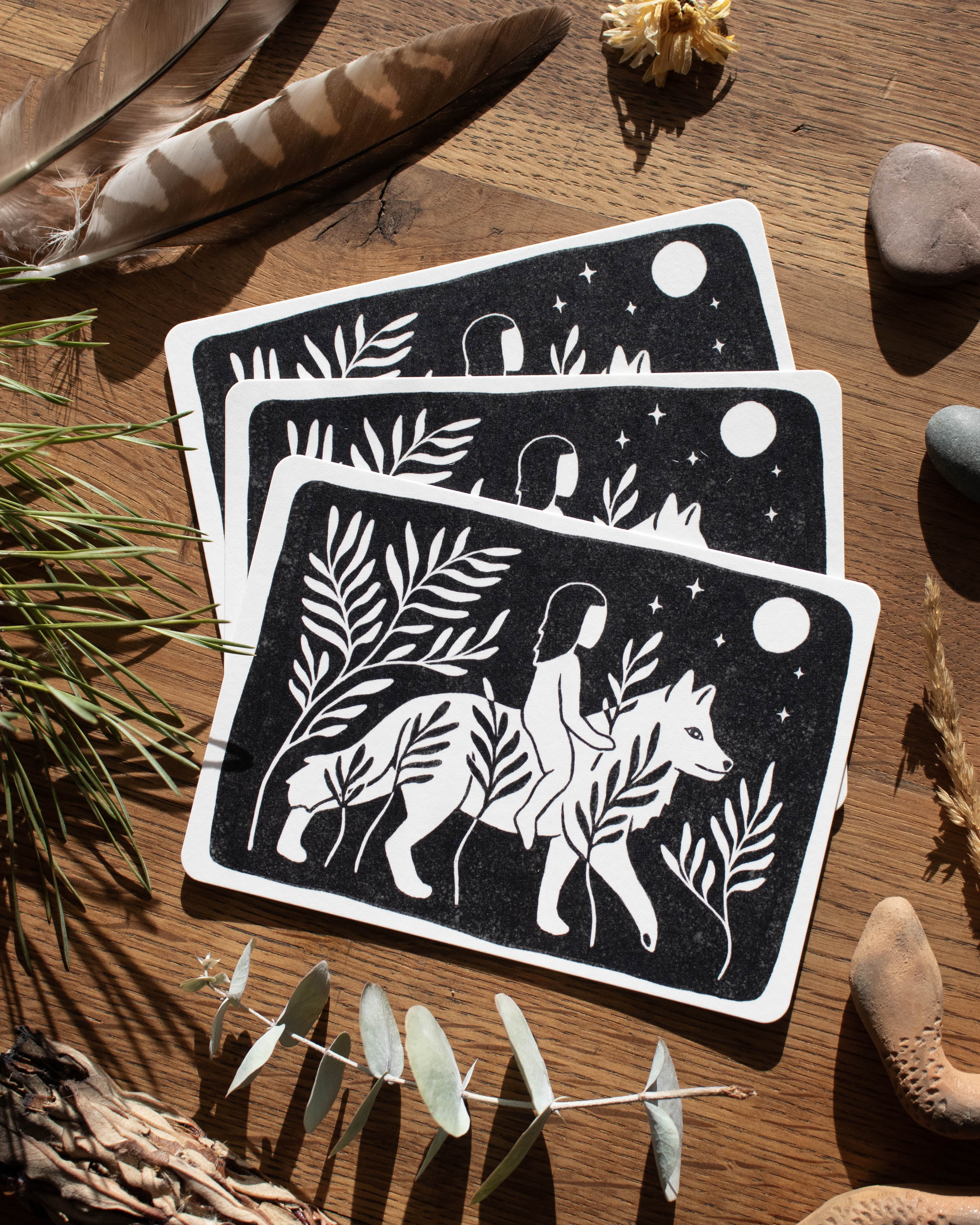 Wolf Mother of the wild Child - Postkarte - art.from.ilkas.heart