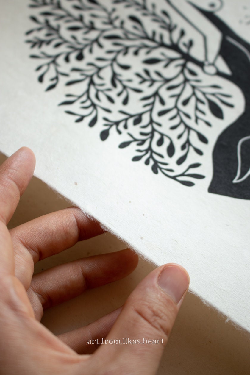 Goddess and her inner child Linoldruck - art.from.ilkas.heart