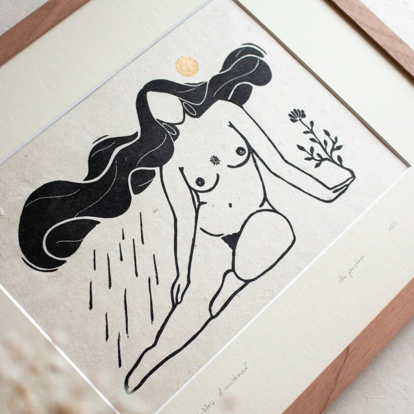 Goddess of Grace Linoldruck - art.from.ilkas.heart