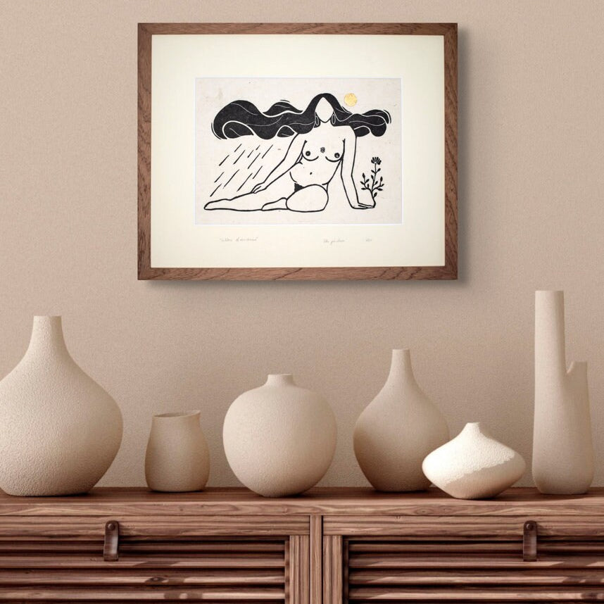 Goddess of Grace Linoldruck - art.from.ilkas.heart